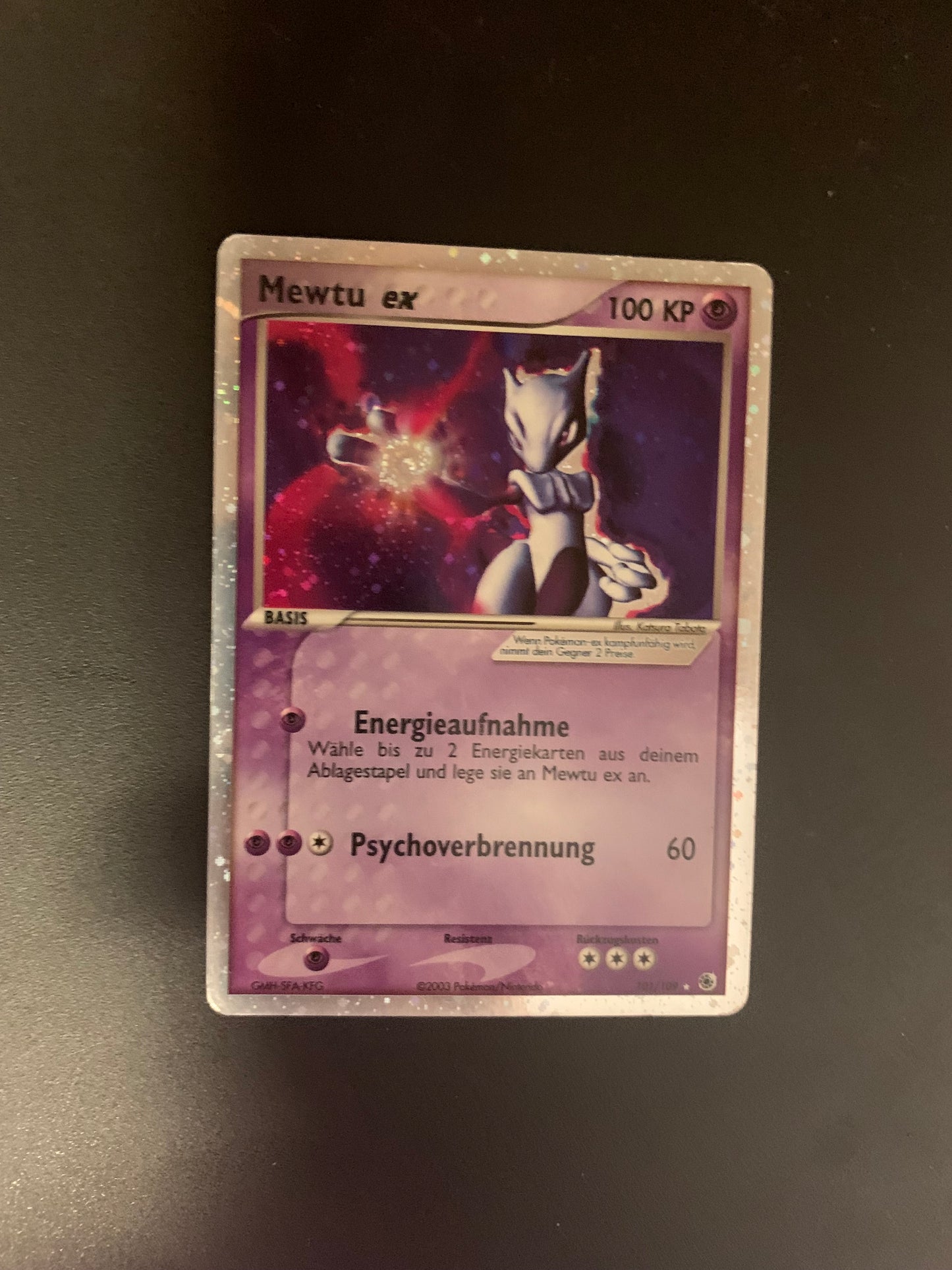 Pokemon Karte EX Mewtu 101/109 Deutsch