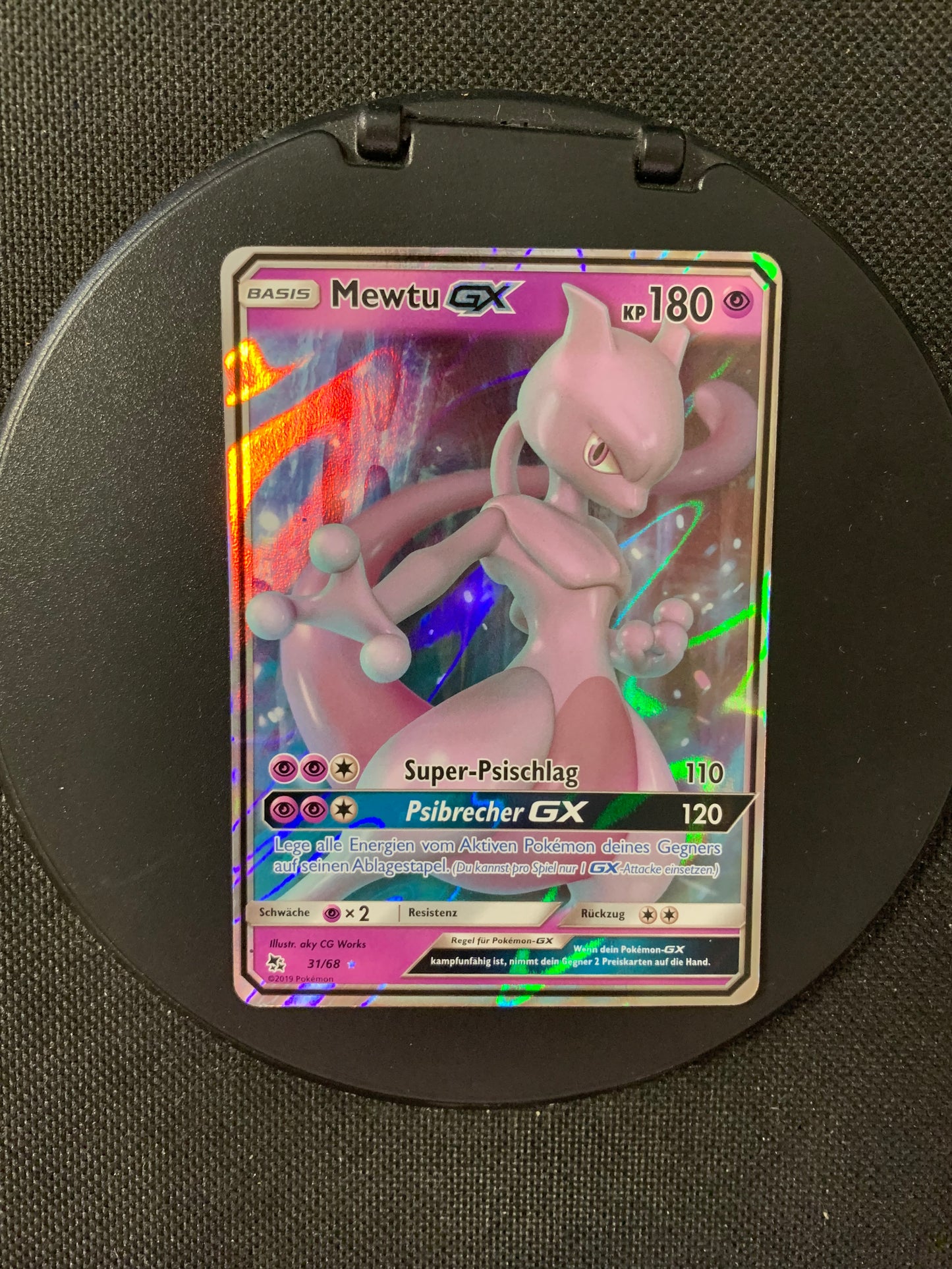 Pokemon Karte GX Mewtu 31/68 Deutsch