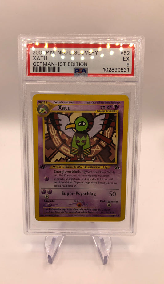 Pokemon Karte PSA 5 1.Edition Xatu 52/75 Deutsch