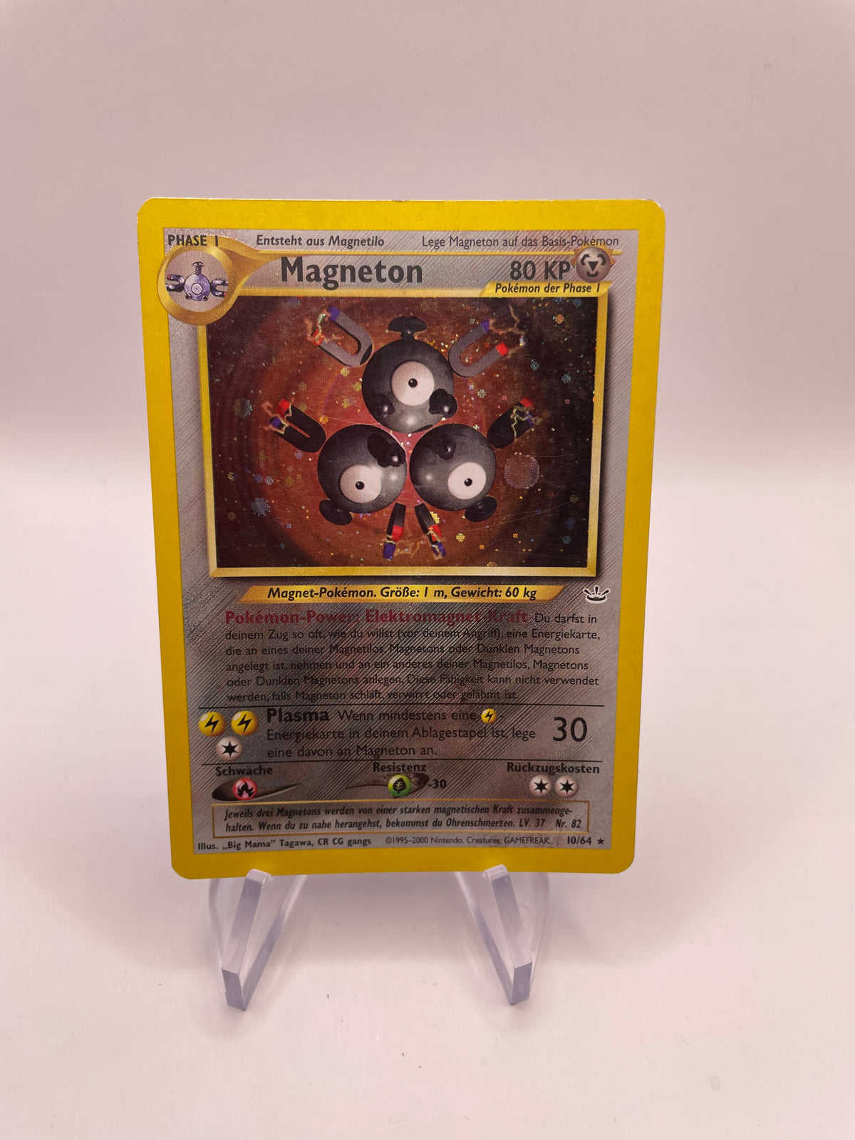 Pokemon Karte Holo Magneton 10/64 Deutsch