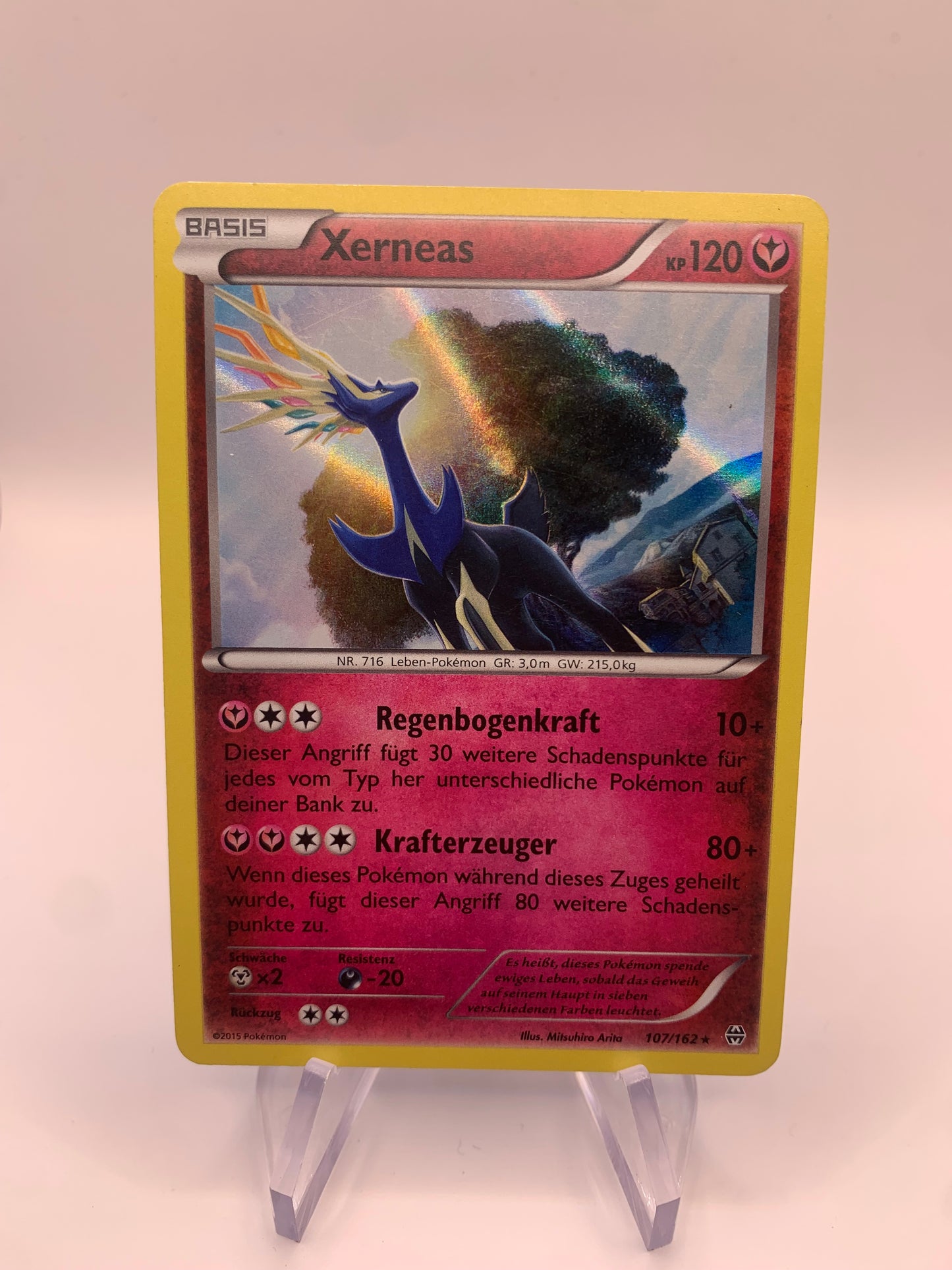 Pokémon Karte Holo Xerneas 107/162 deutsch