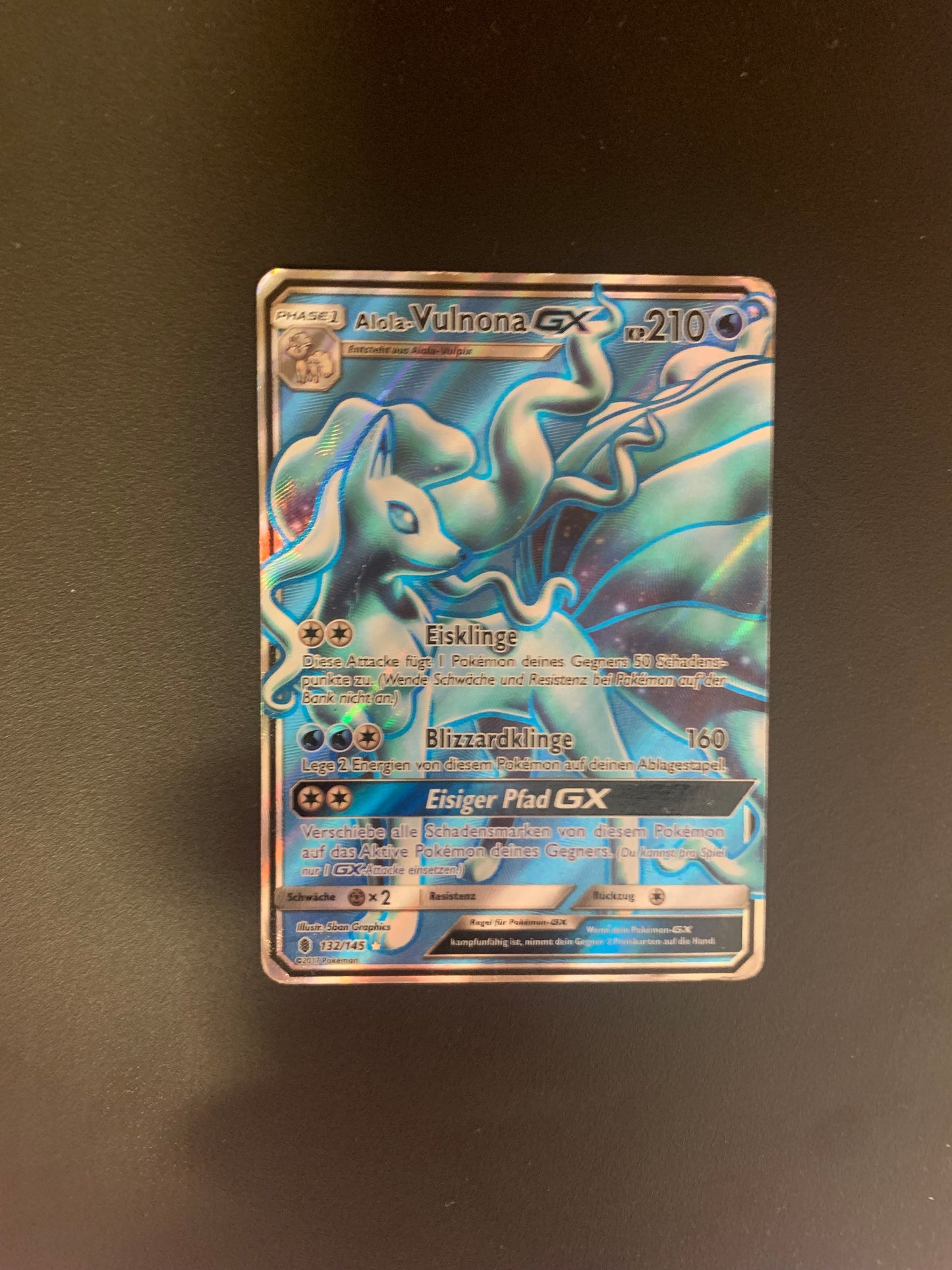 Pokemon Karte GX Fullart Alola-Vulnona 132/145 Deutsch