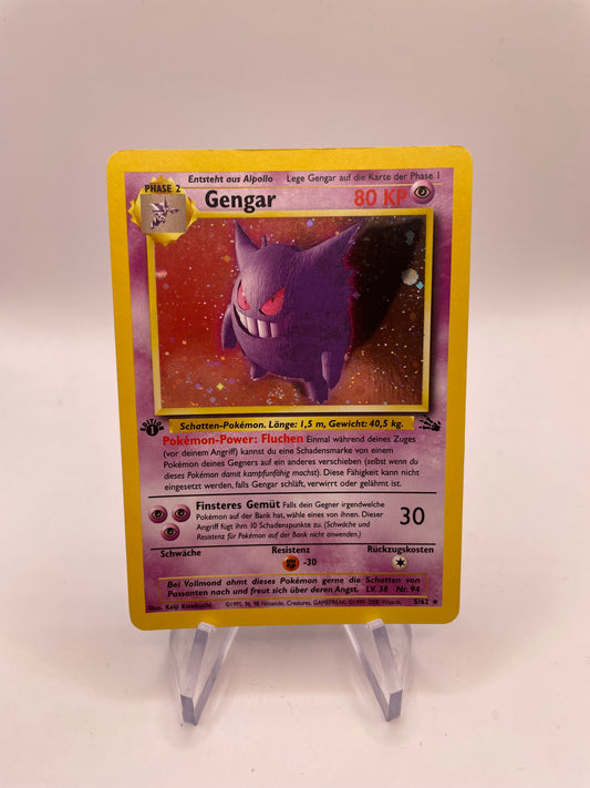 Pokemon Karte Holo 1.Edition Gengar 5/62 Deutsch