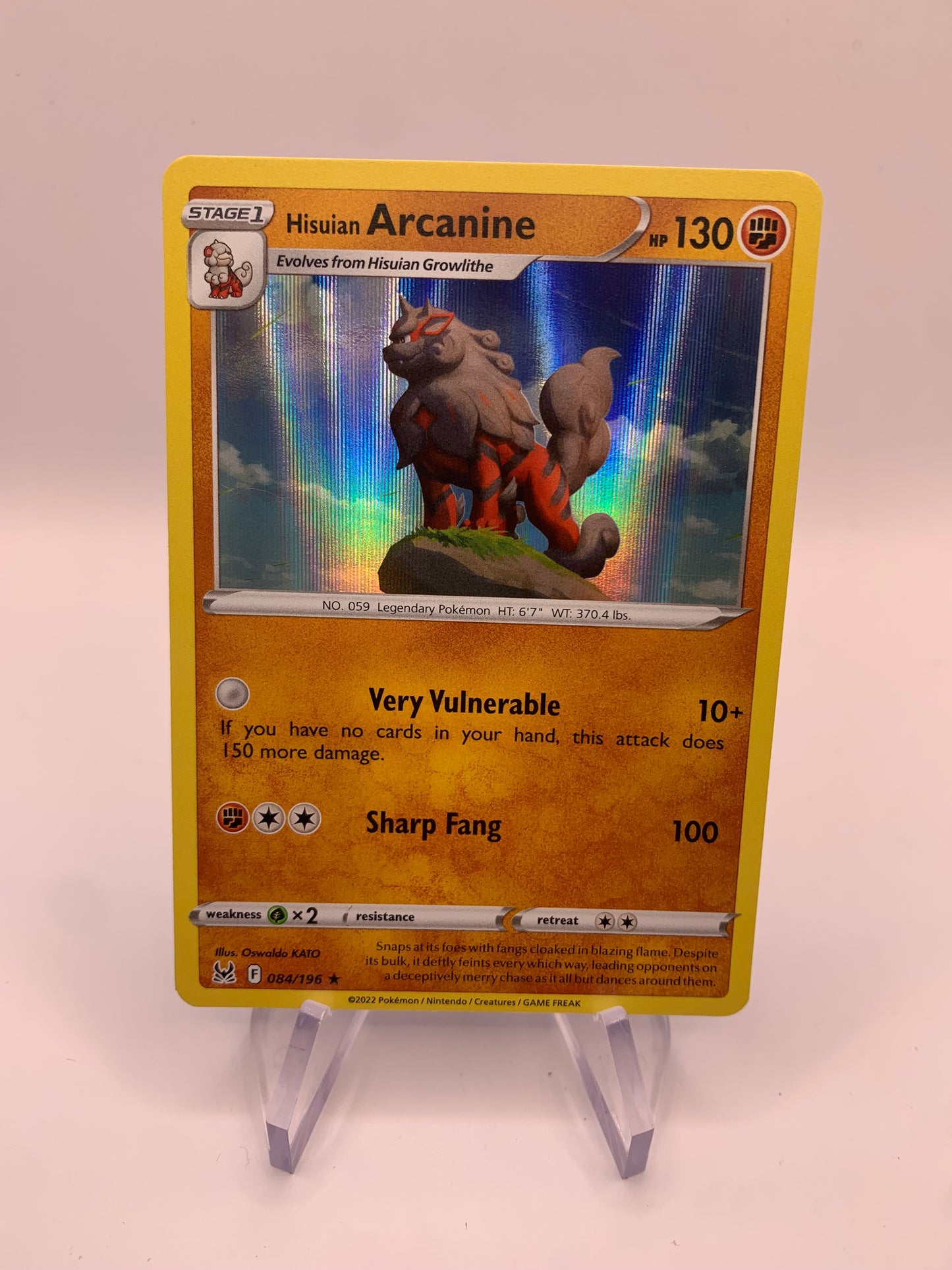 Pokemon Karte Hisuian Arcanine 84/196 Englisch