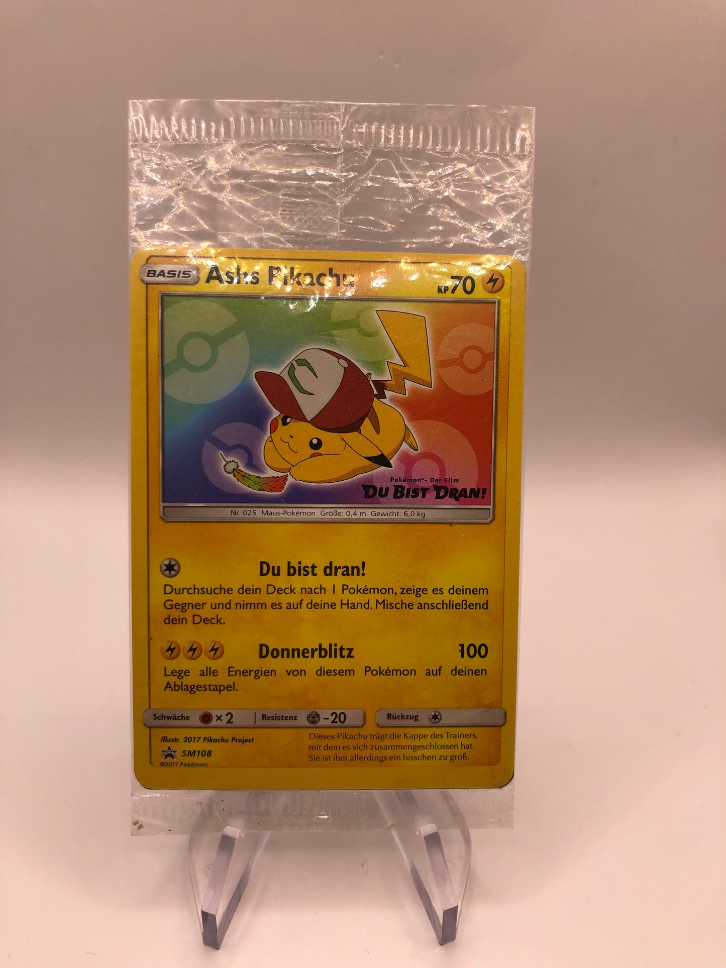Pokemon Karte OVP Promo Ashs Pikachu SM108 Deutsch