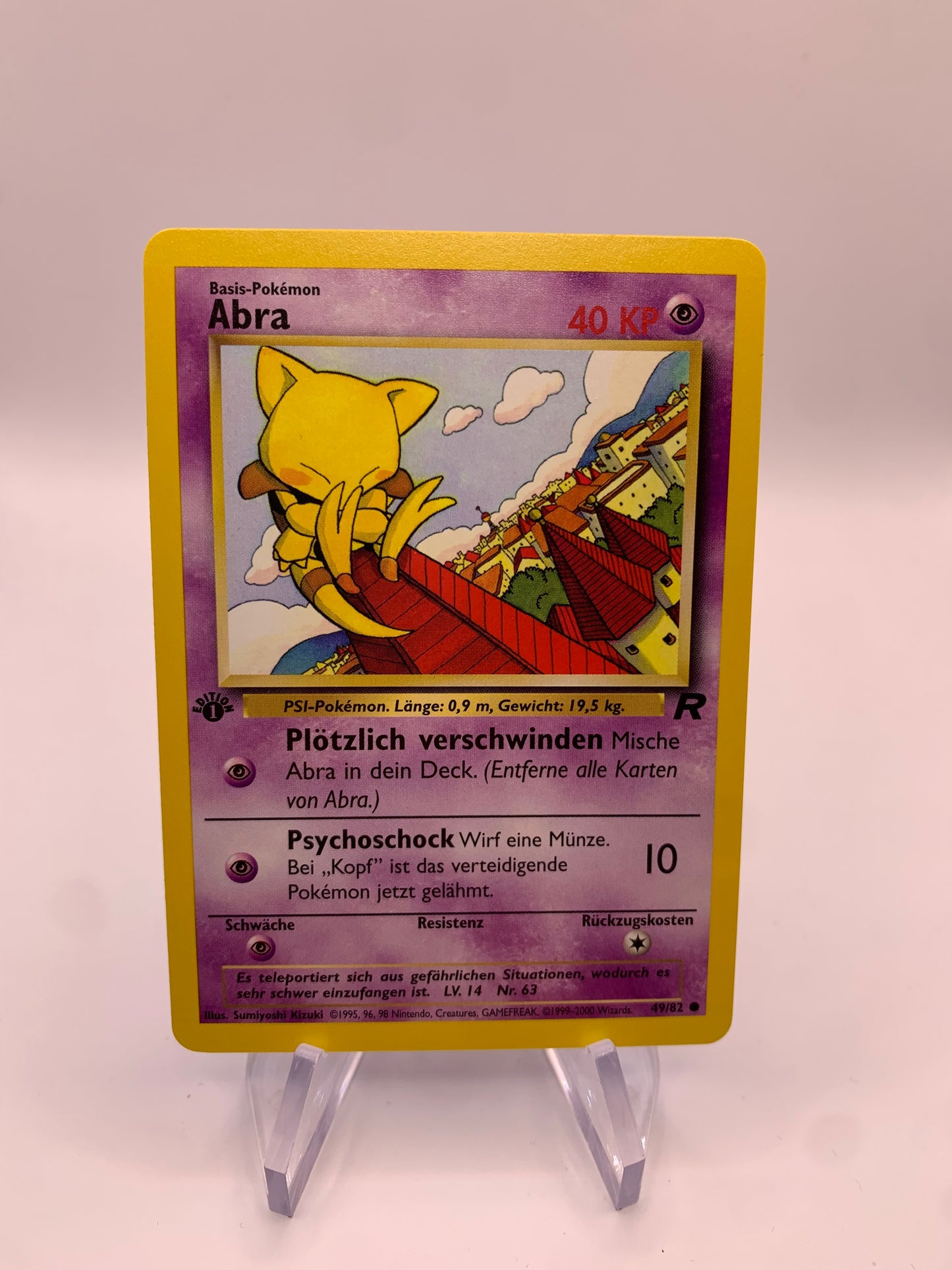 Pokemon Karte Rocket 1.Edition Abra 49/82 Deutsch