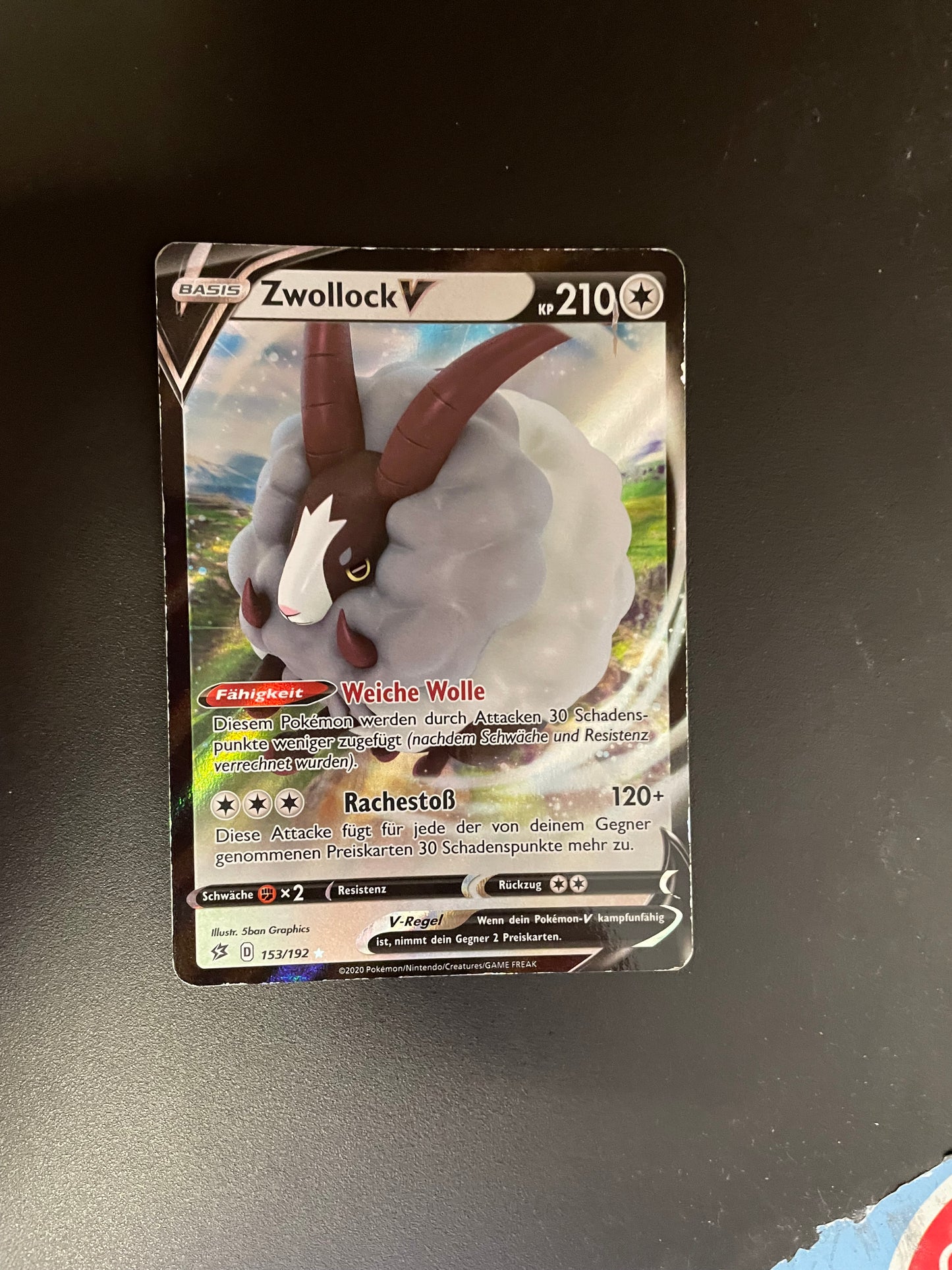 Pokemon Karte V Zwollock 153/192 Deutsch