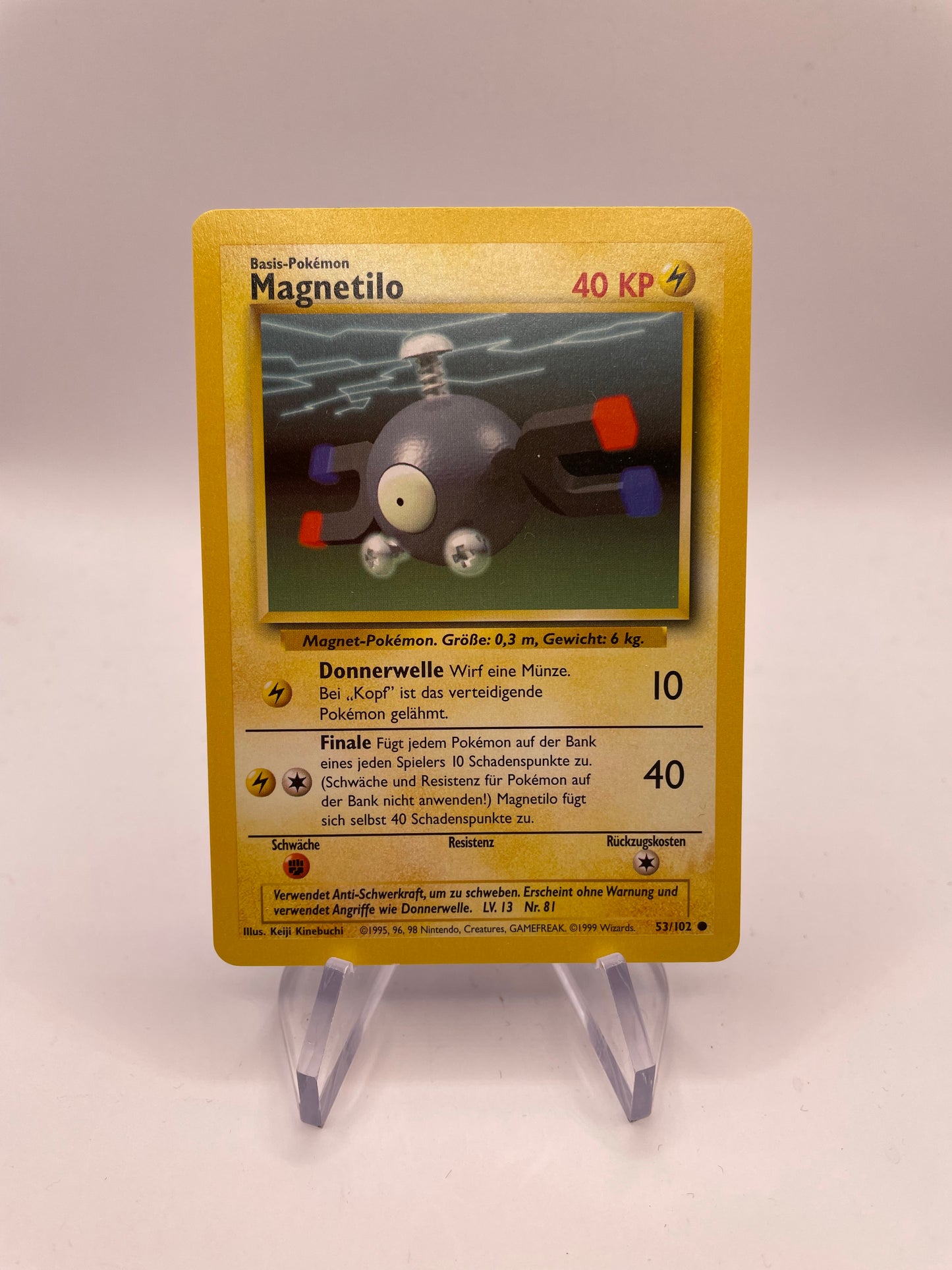 Pokemon Karte Base Set Magnetilo 53/102 Deutsch