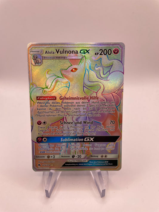 Pokemon Karte GX Rainbow Alola-Vulnona 225/214 Deutsch