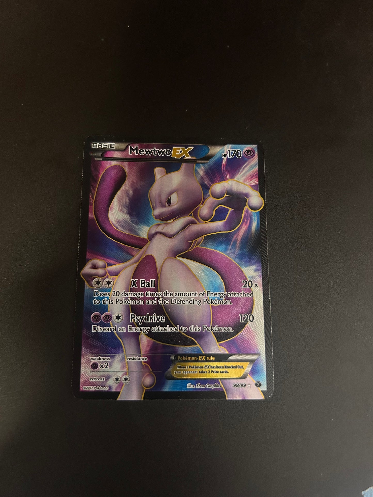 Pokemon Karte Ex Fullart Mewtu 98/99 Englisch