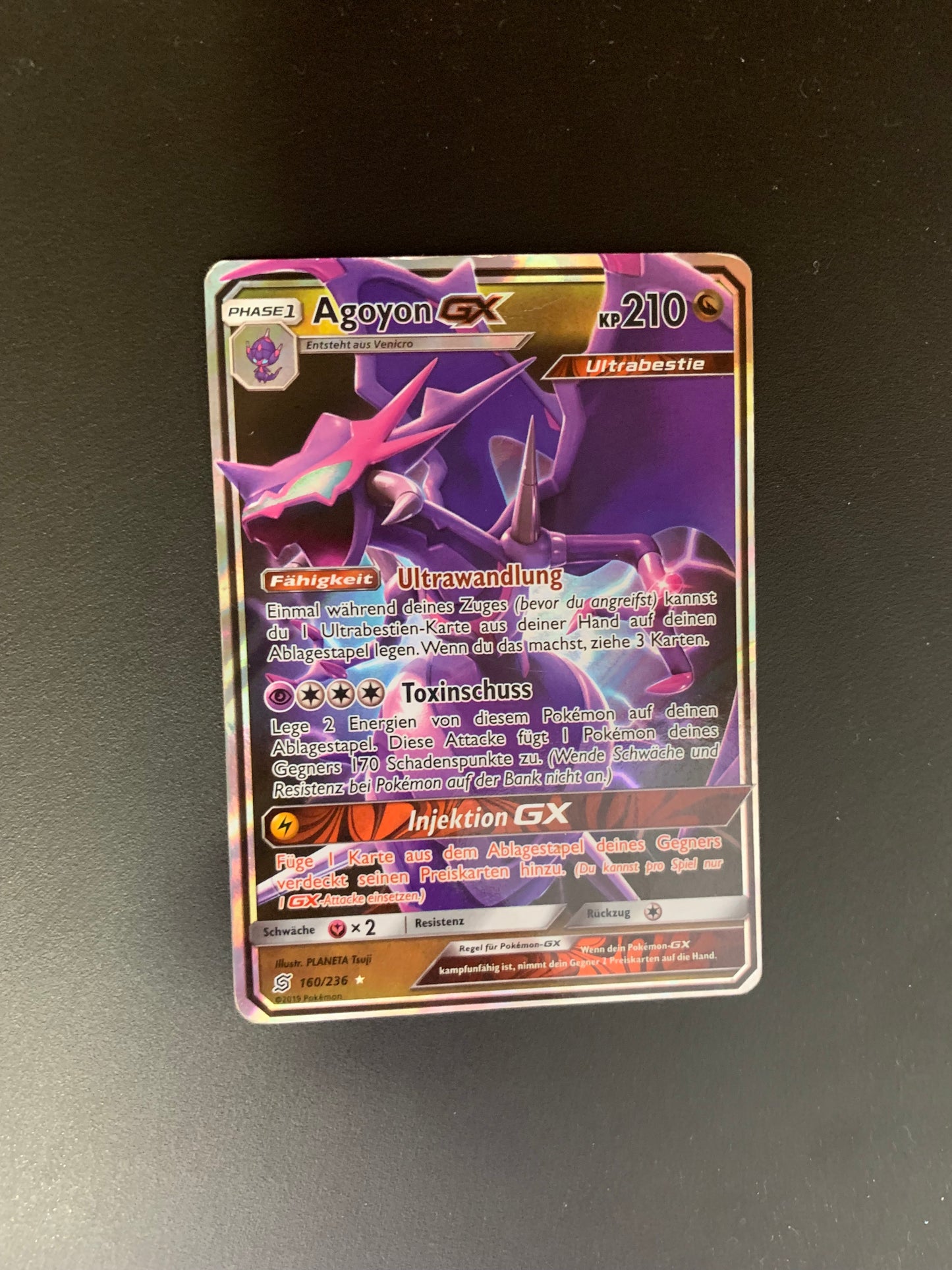 Pokemon Karte Gx Agoyon 160/236 Deutsch