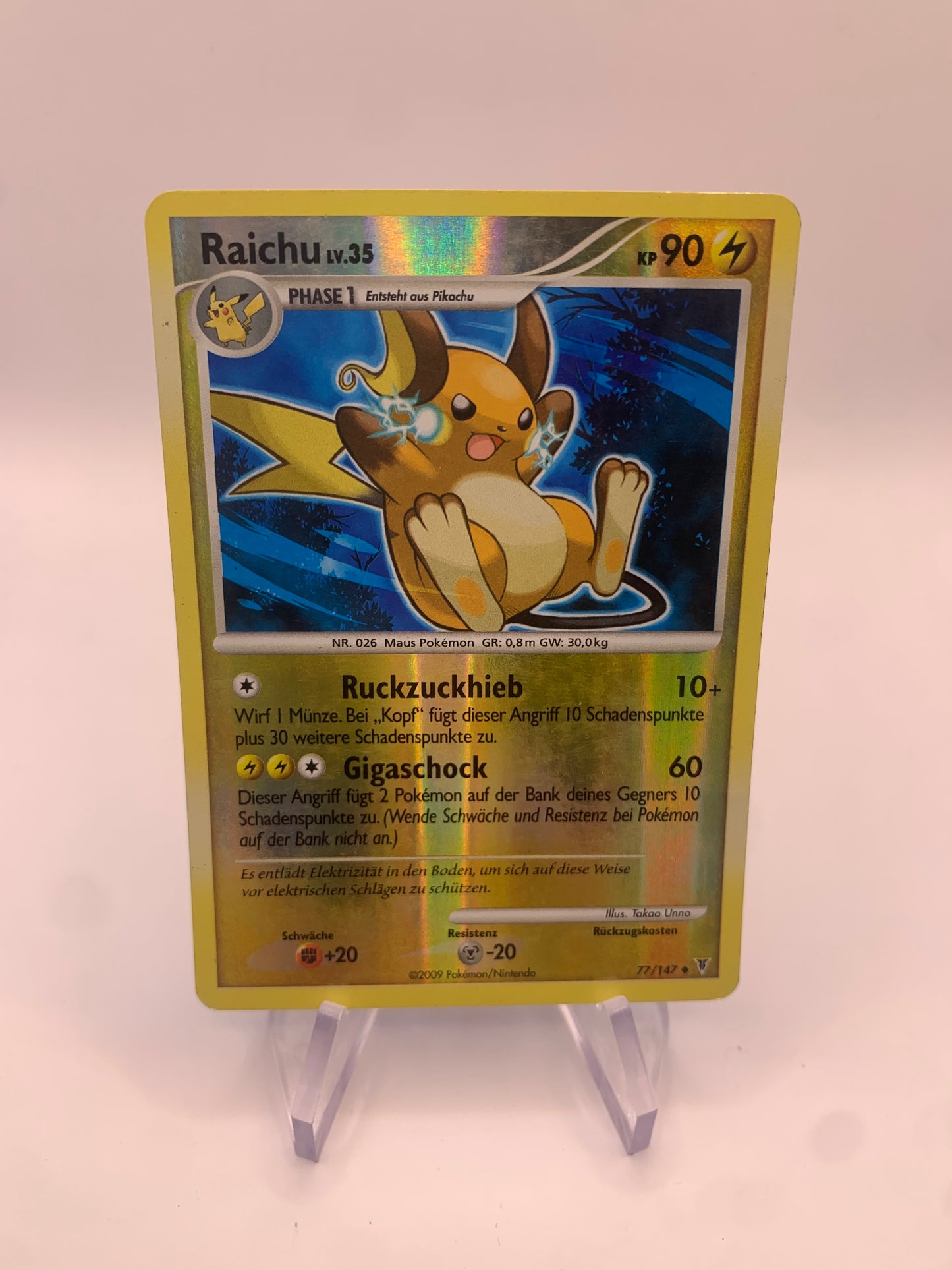 Pokemon Karte Revers Raichu 77/147 Deutsch