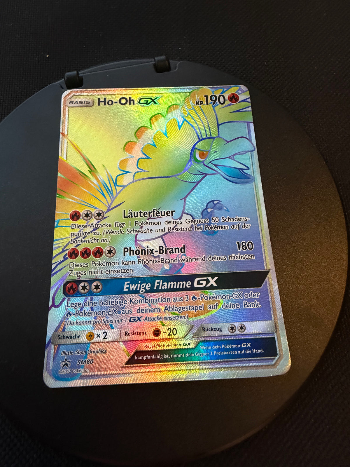 Pokemon Karte GX Rainbow Ho-Oh SM80 Deutsch