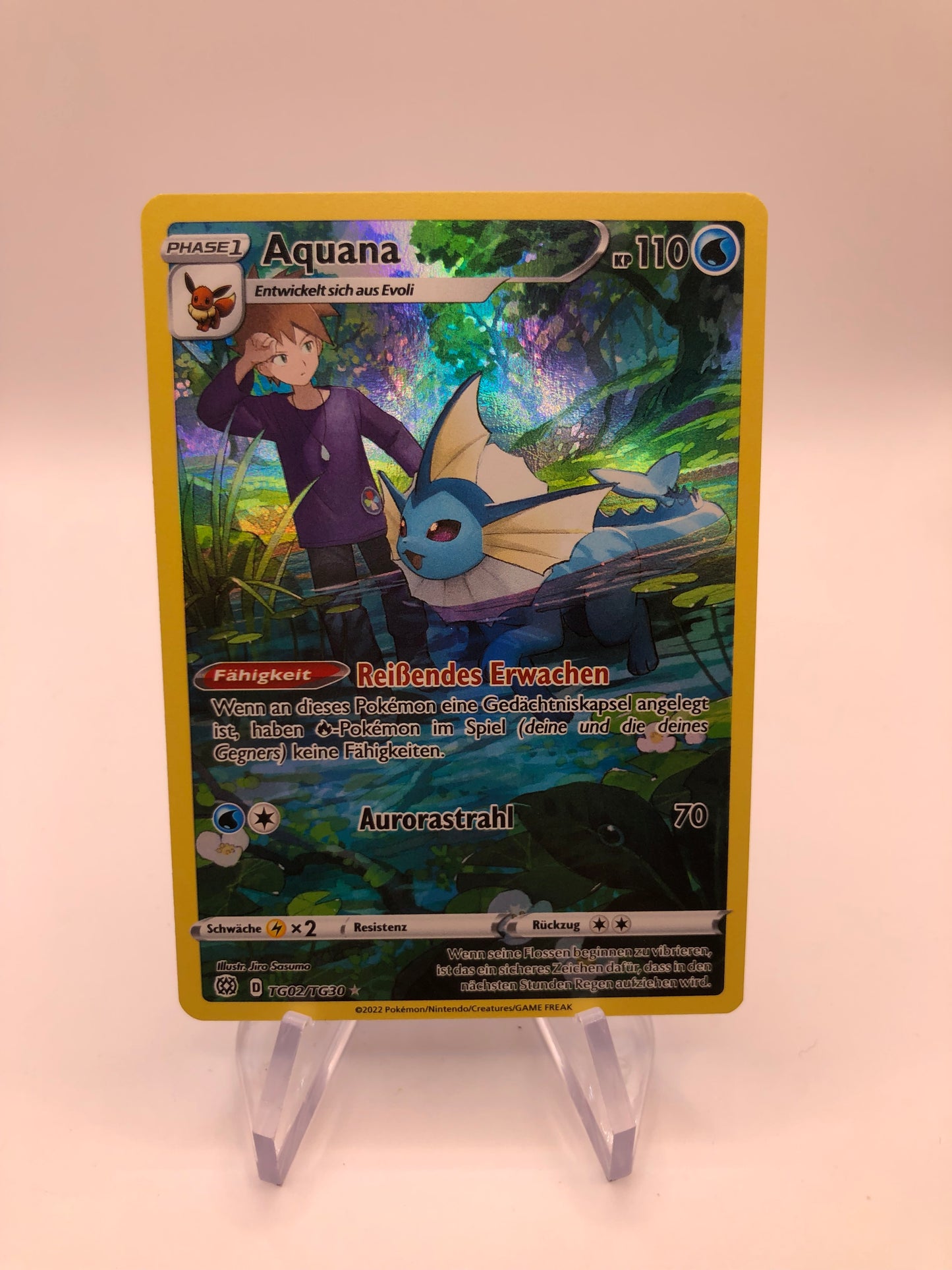 Pokemon Karte Art Rare Aquana TG02/TG30 Deutsch