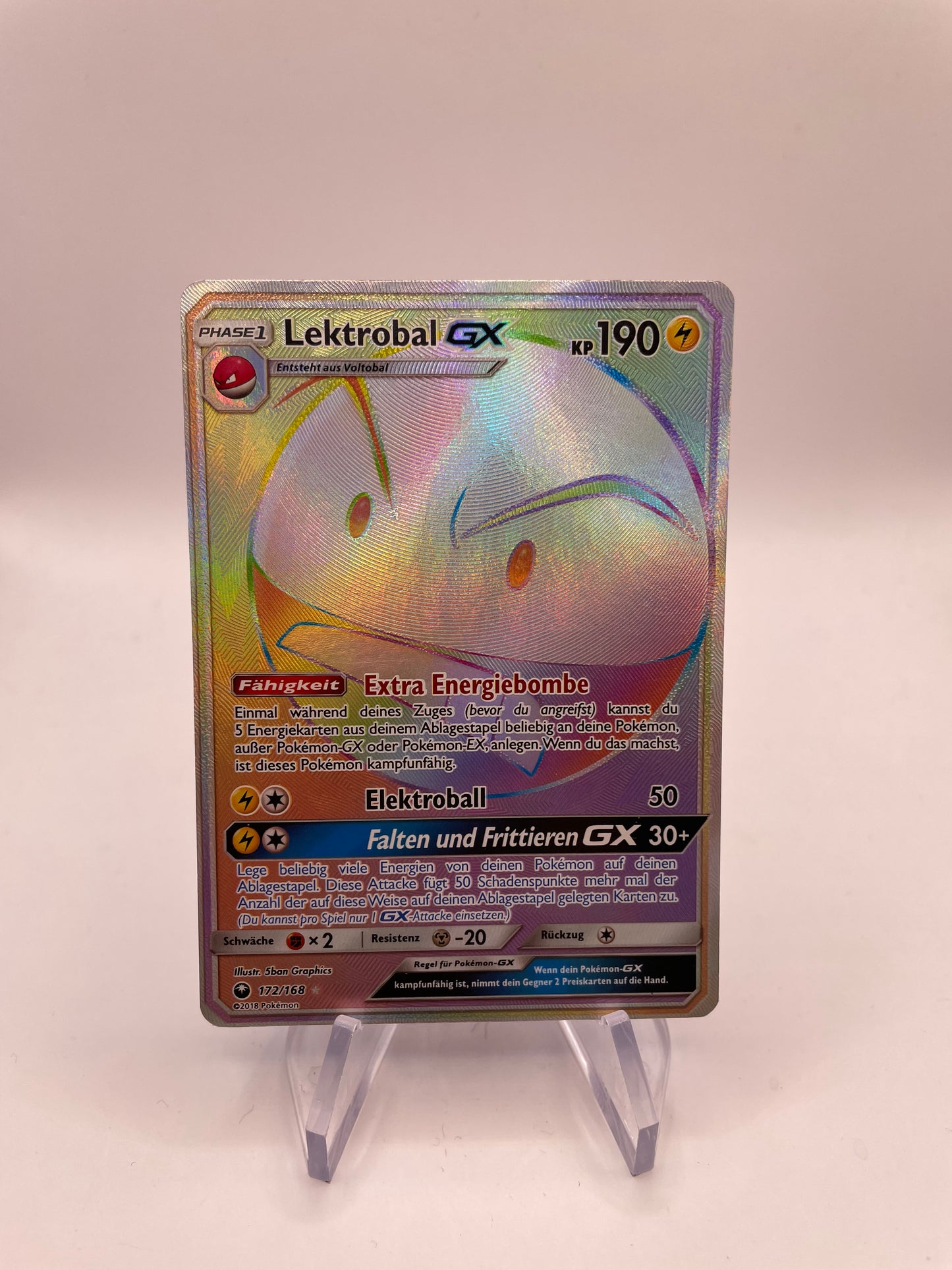 Pokémon Karte GX Rainbow Lektrobal 172/168 Deutsch