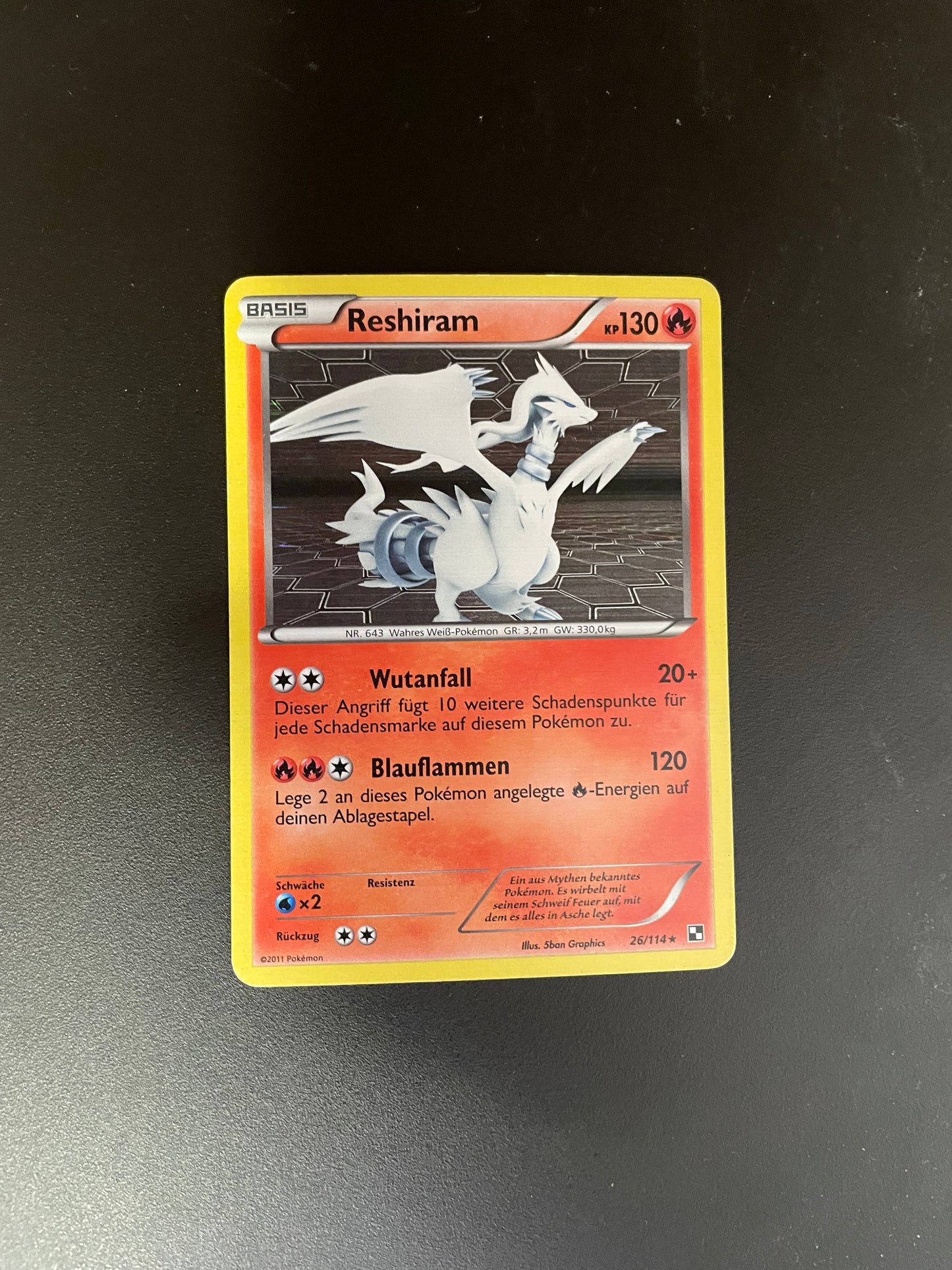 Pokemon Karte Revers Reshiram 26/114 Deutsch