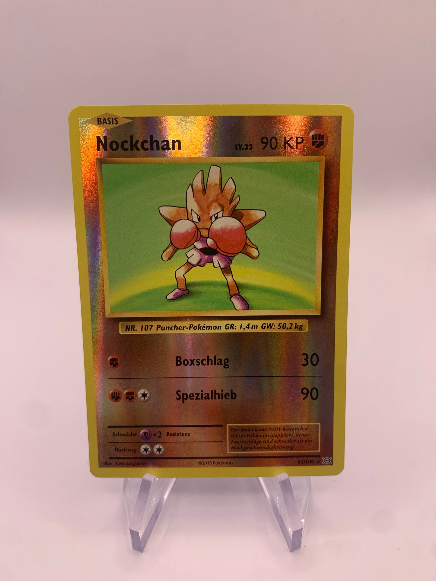 Pokemon Karte Revers Nockchan 62/108 Deutsch