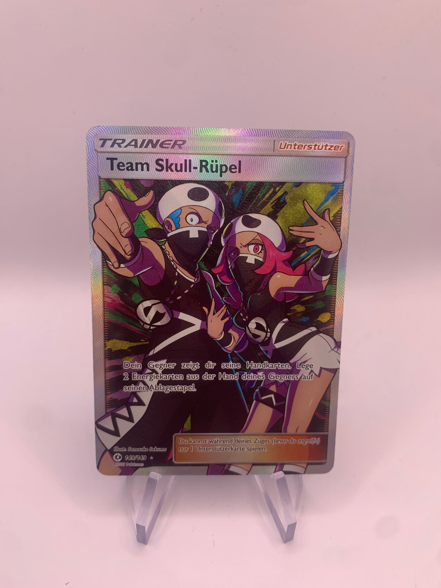 Pokemon Karte Trainer Fullart Team Skull-Rüpel 149/149 Deutsc