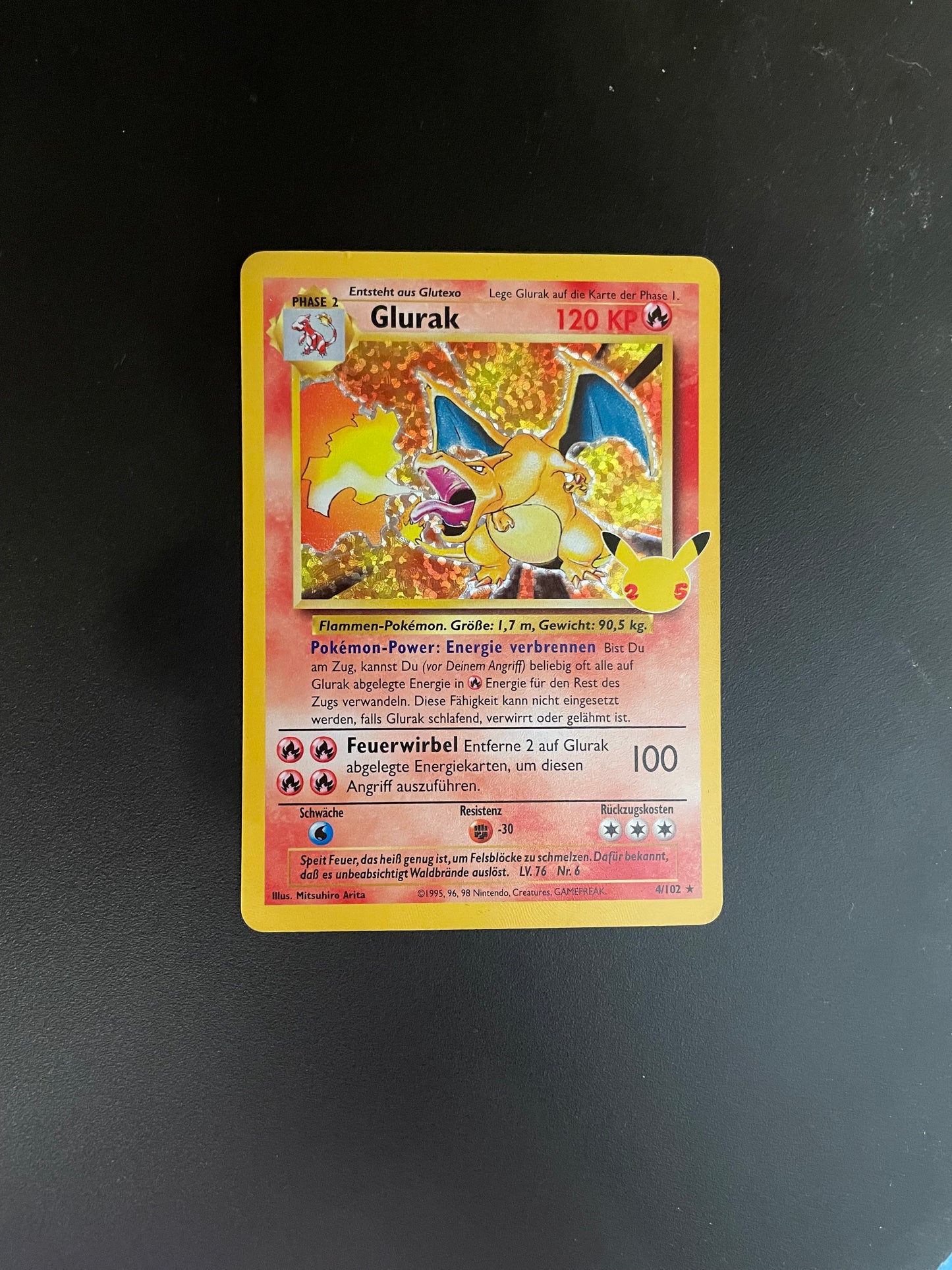 Pokemon Karte Celebration Holo Glurak 4/102 Deutsch