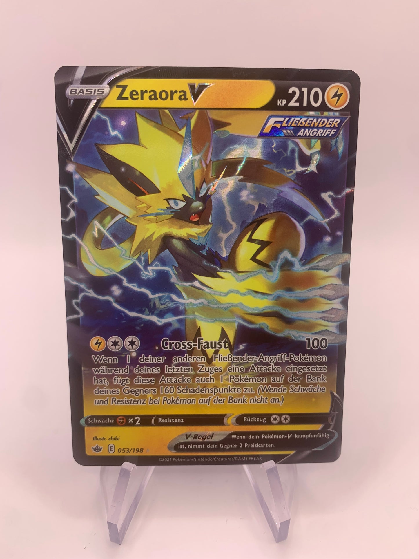 Pokemon Karte V Zeraora 53/198 Deutsch