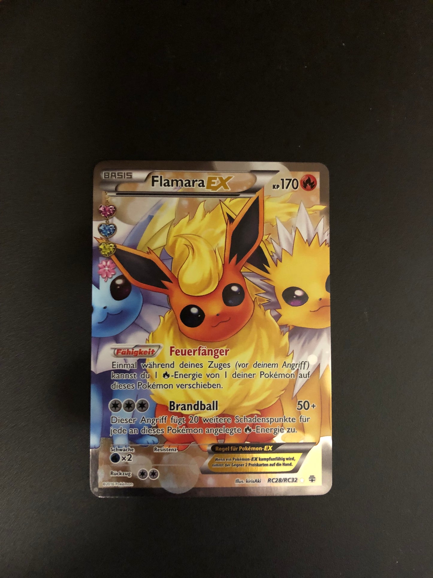 Pokemon Karte EX Alt Art Flamara RC28/RC32 Deutsch