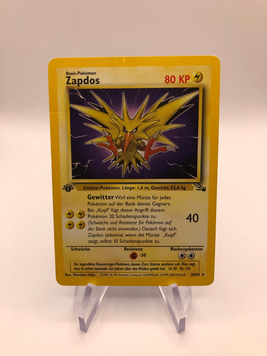 Pokemon Karten Fossil 1st Edition Zapdos 30/62 Deutsch