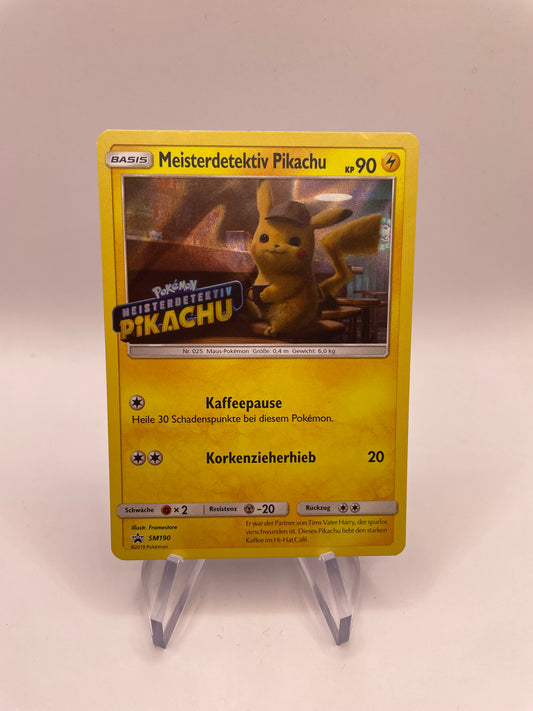 Pokemon Karte Holo Promo Meisterdetektiv Pikachu SM190 Deutsch