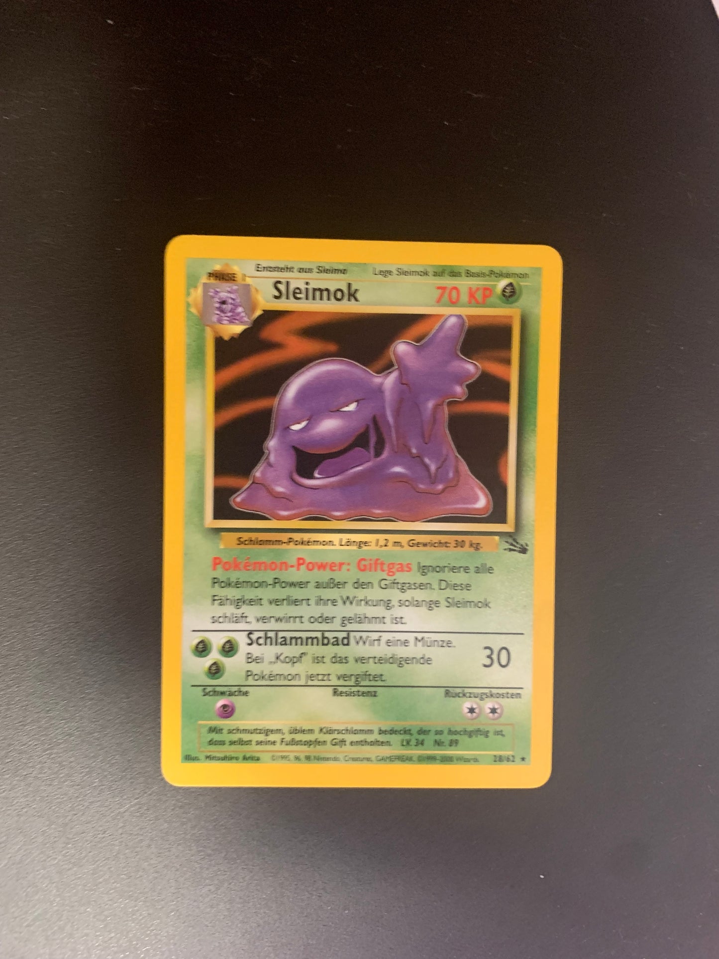 Pokemon Karte Holo Sleimok Fossil 13/62 Deutsch