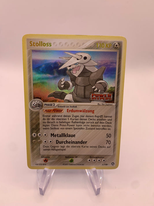 Pokemon Karte Holo Stollos 1/108 Deutsch