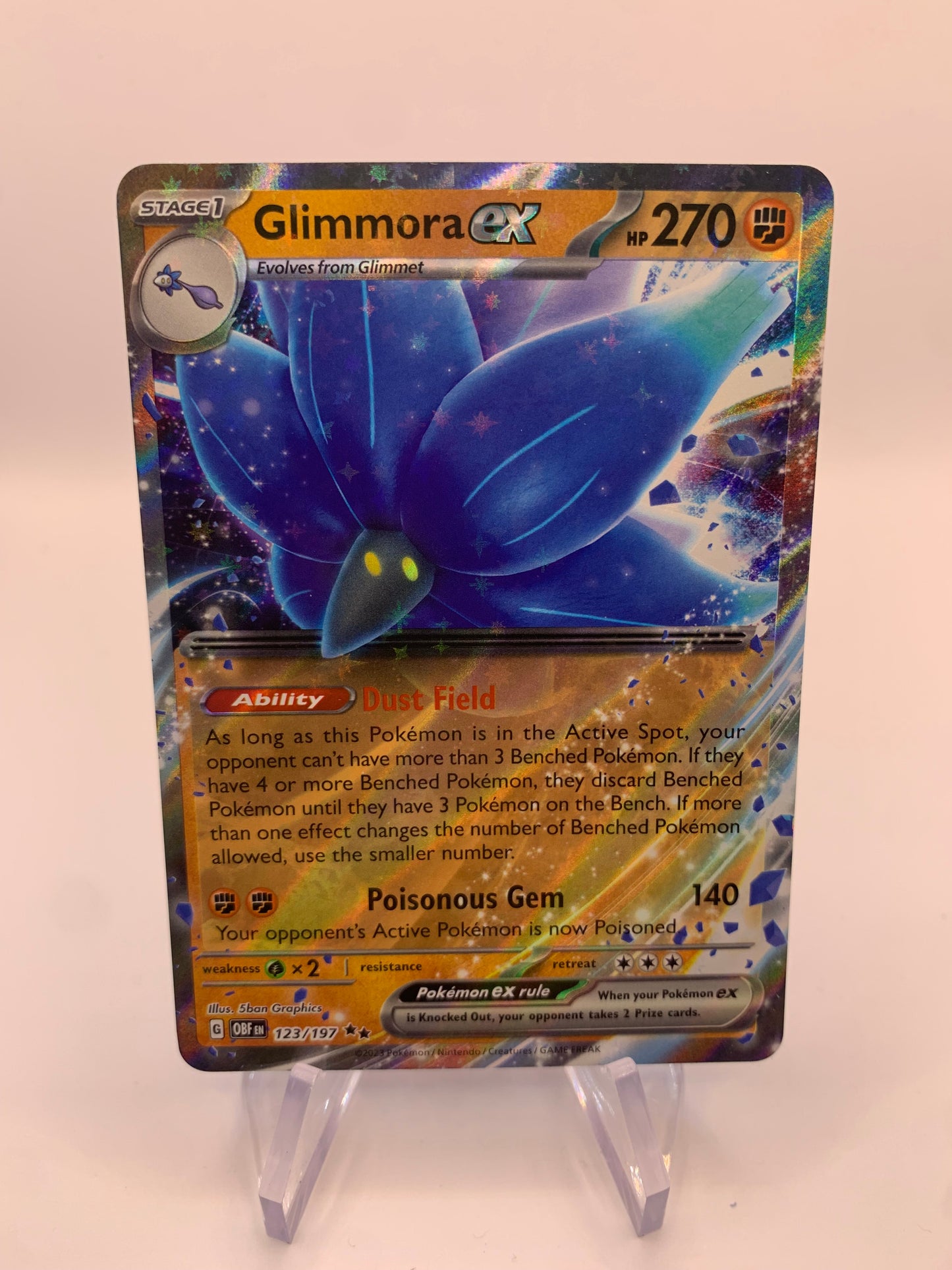 Pokemon Karte ex Glimmora 123/197 Englisch