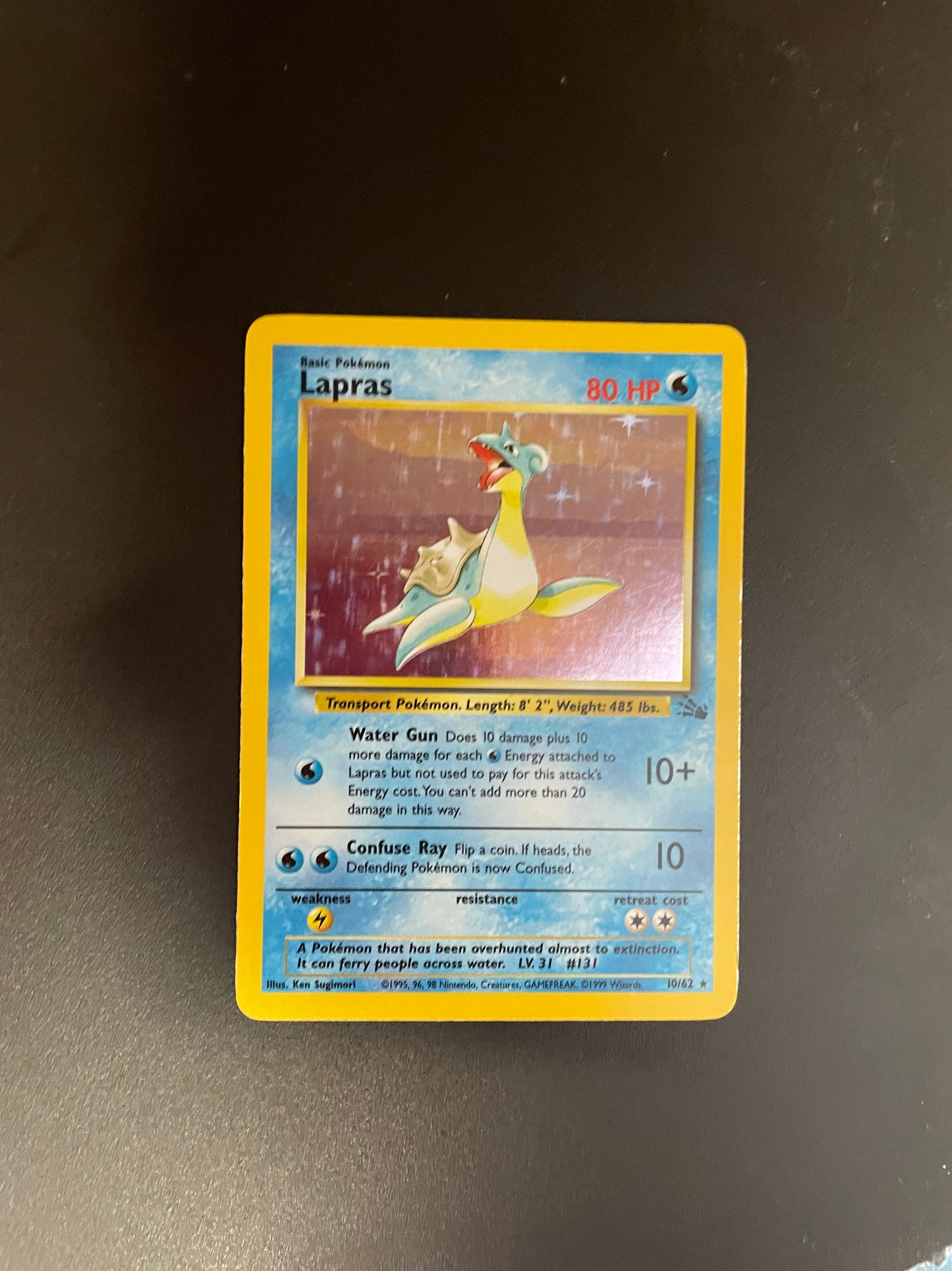 Pokemon Karte Holo Lapras 10/62 Englisch