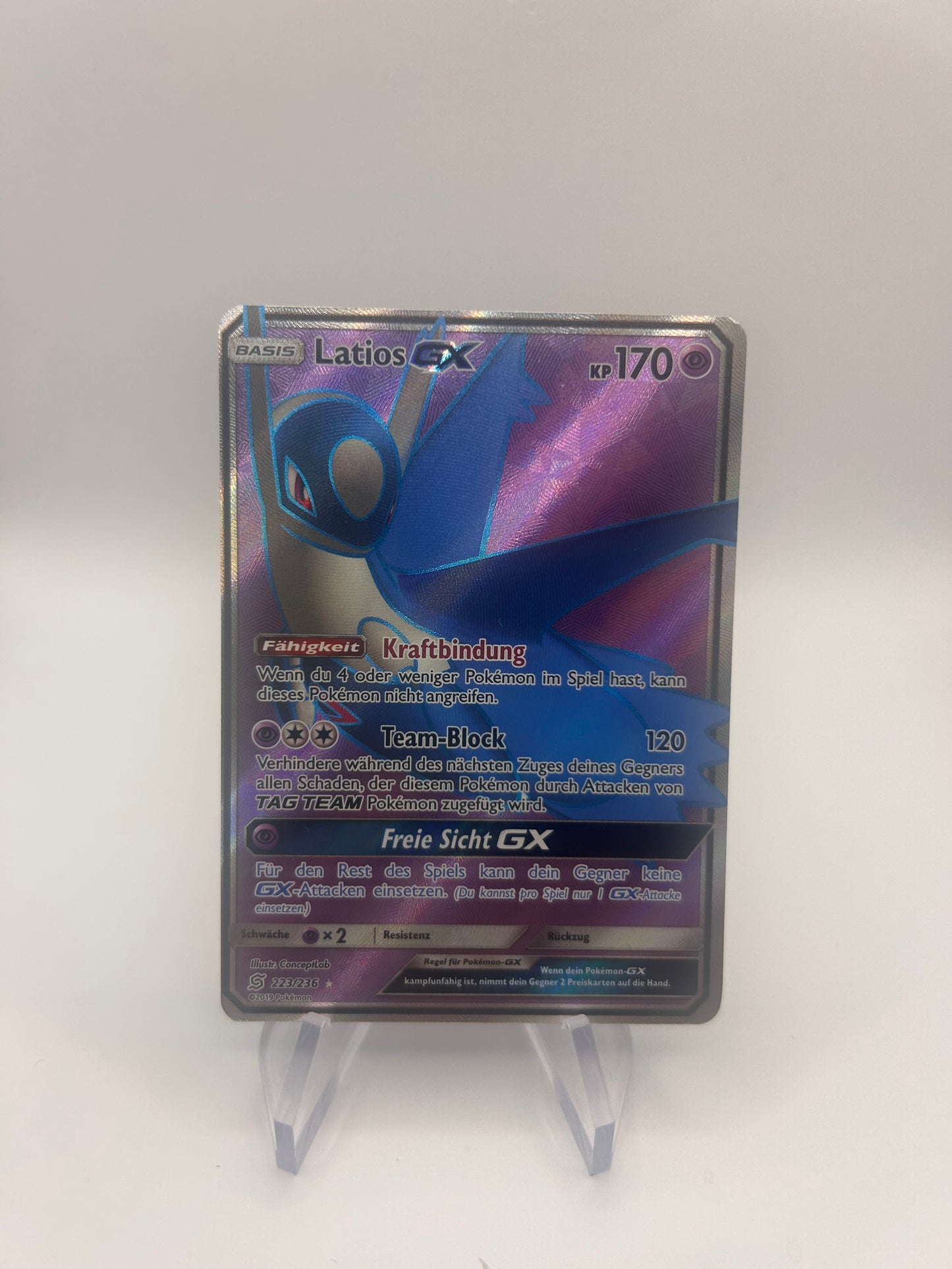 Pokemon Karte Gx Fullart Latios 223/236 Deutsch