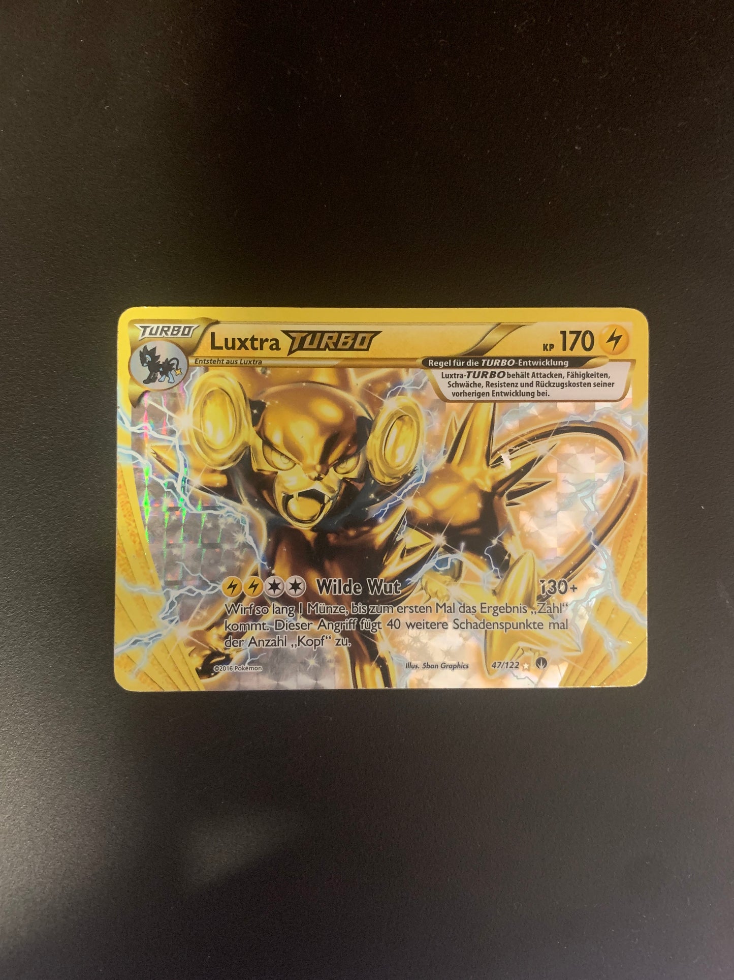 Pokemon Karte Turbo Luxtra 47/122 Deutsch