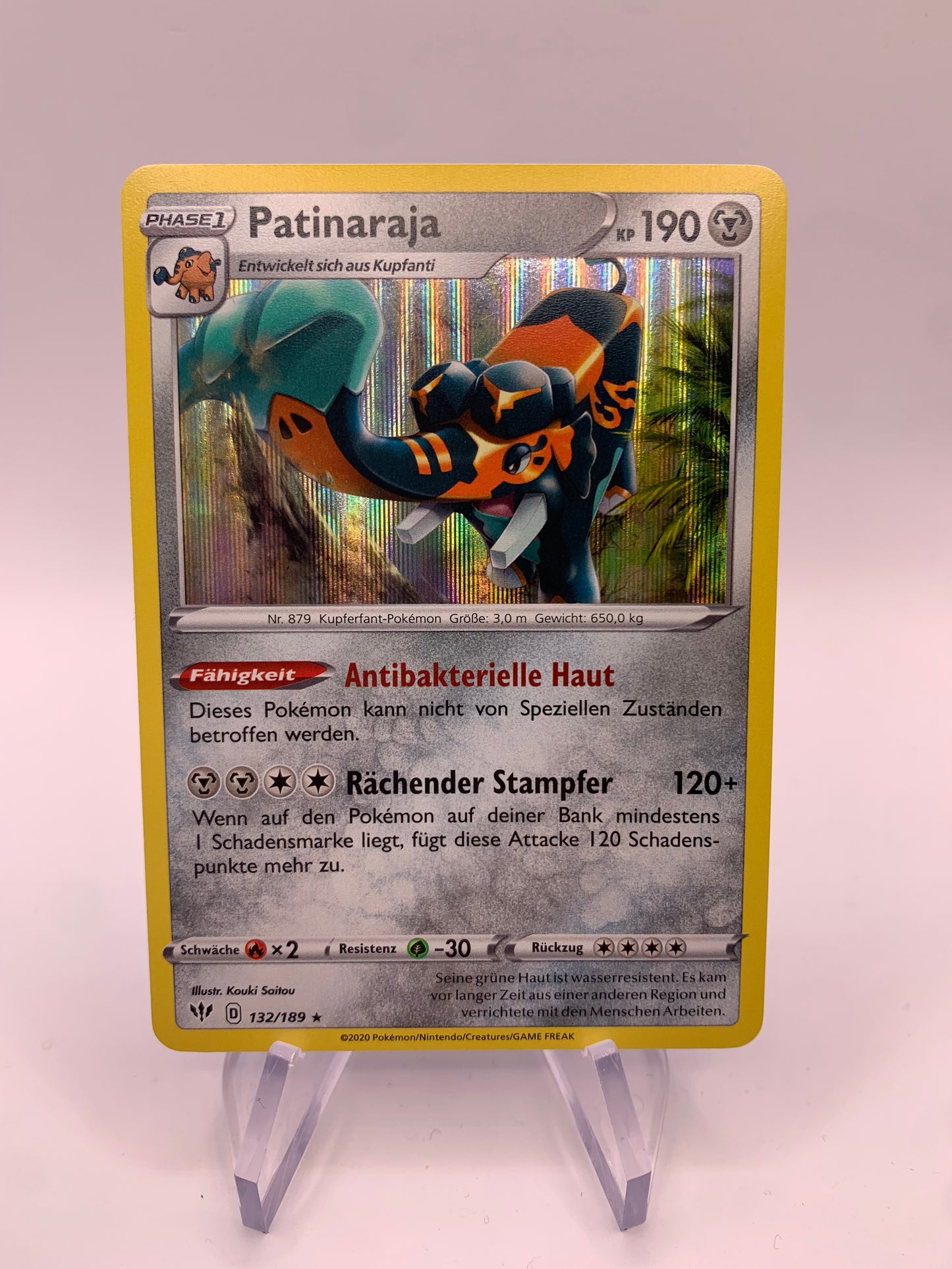 Pokémon Karte Holo Patinaraja 132/189 deutsch