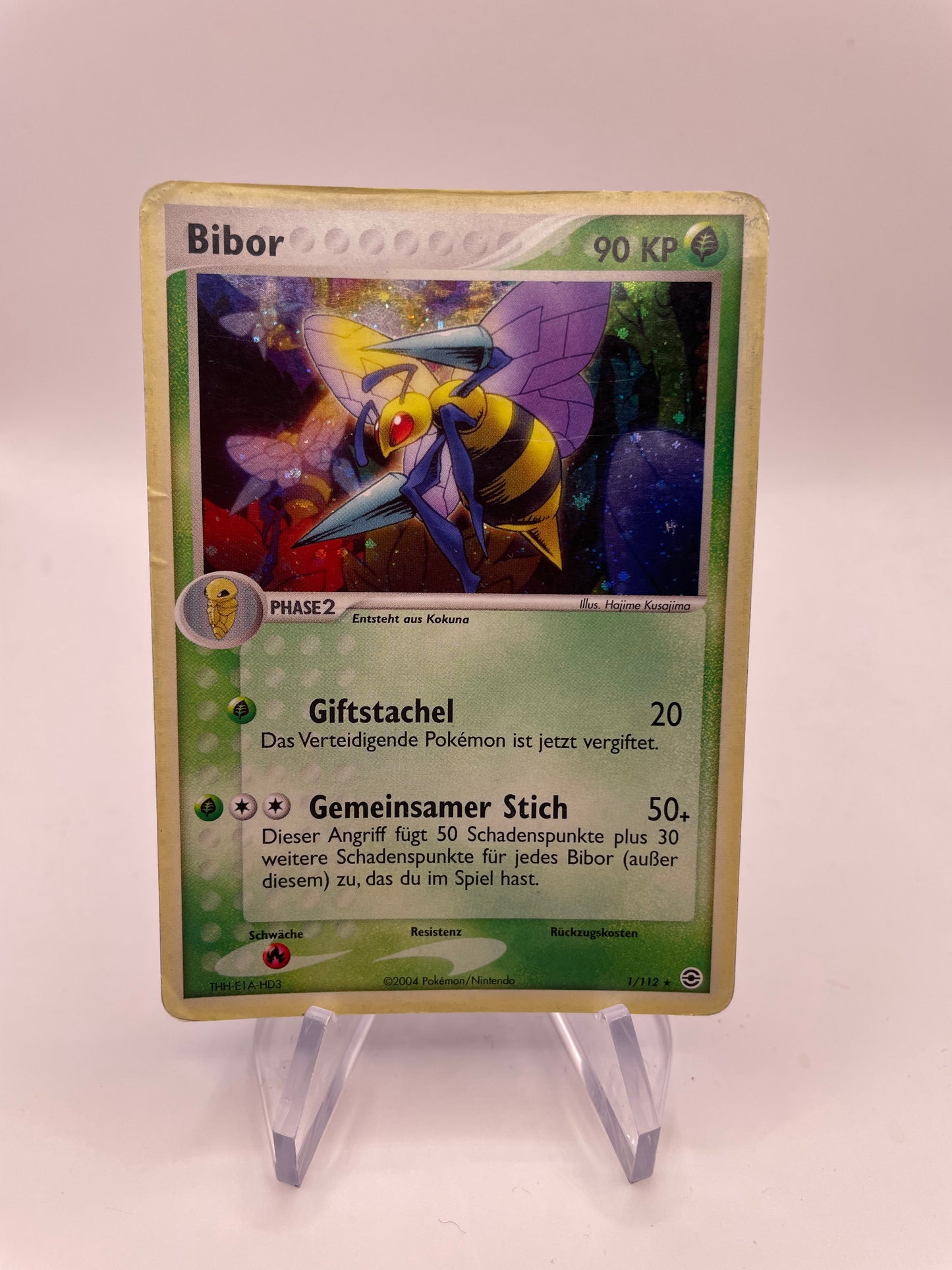 Pokemon Karte Holo Bibor 1/112 Deutsch