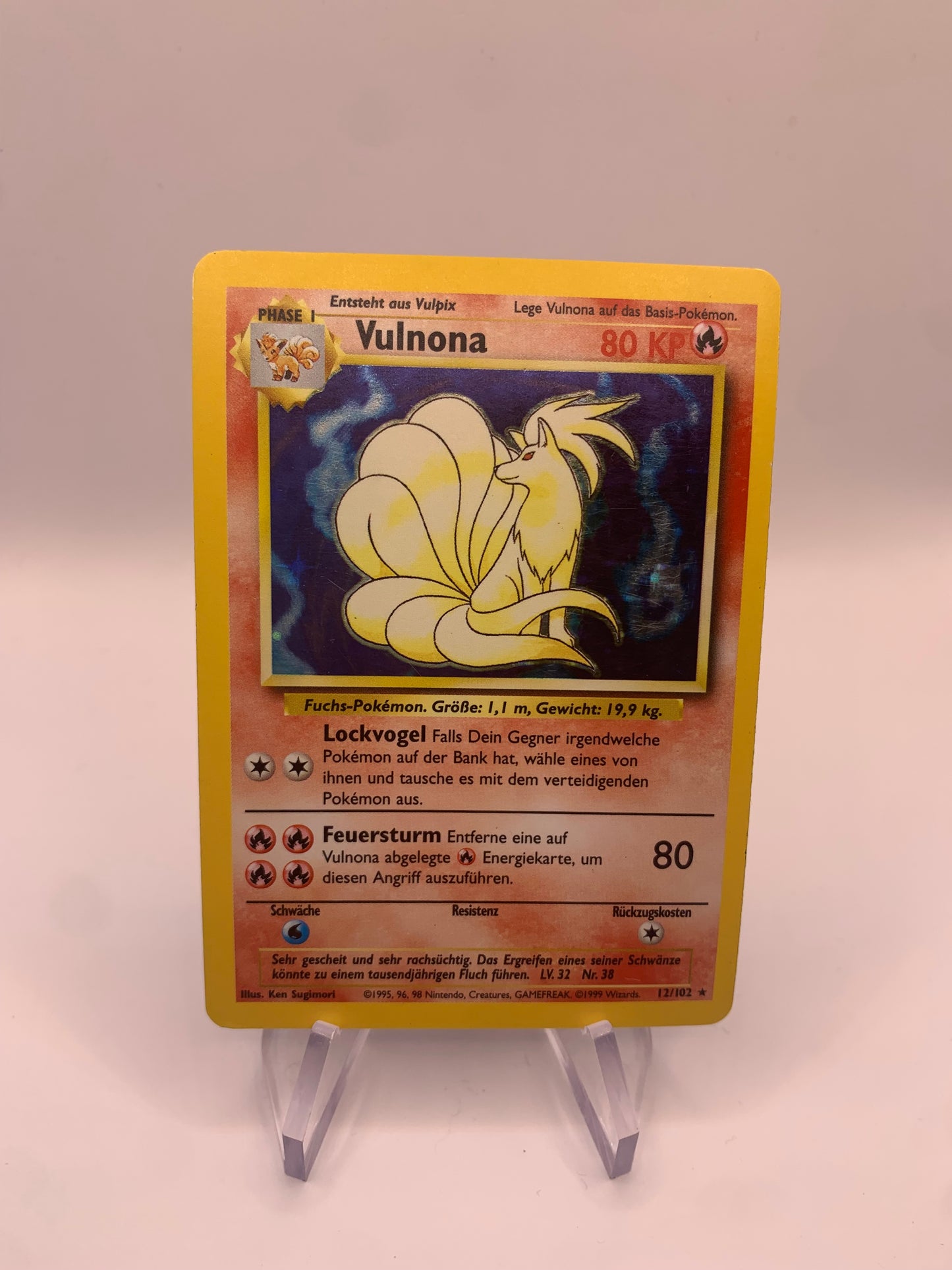 Pokemon Karte Holo Vulnona 12/102 Deutsch