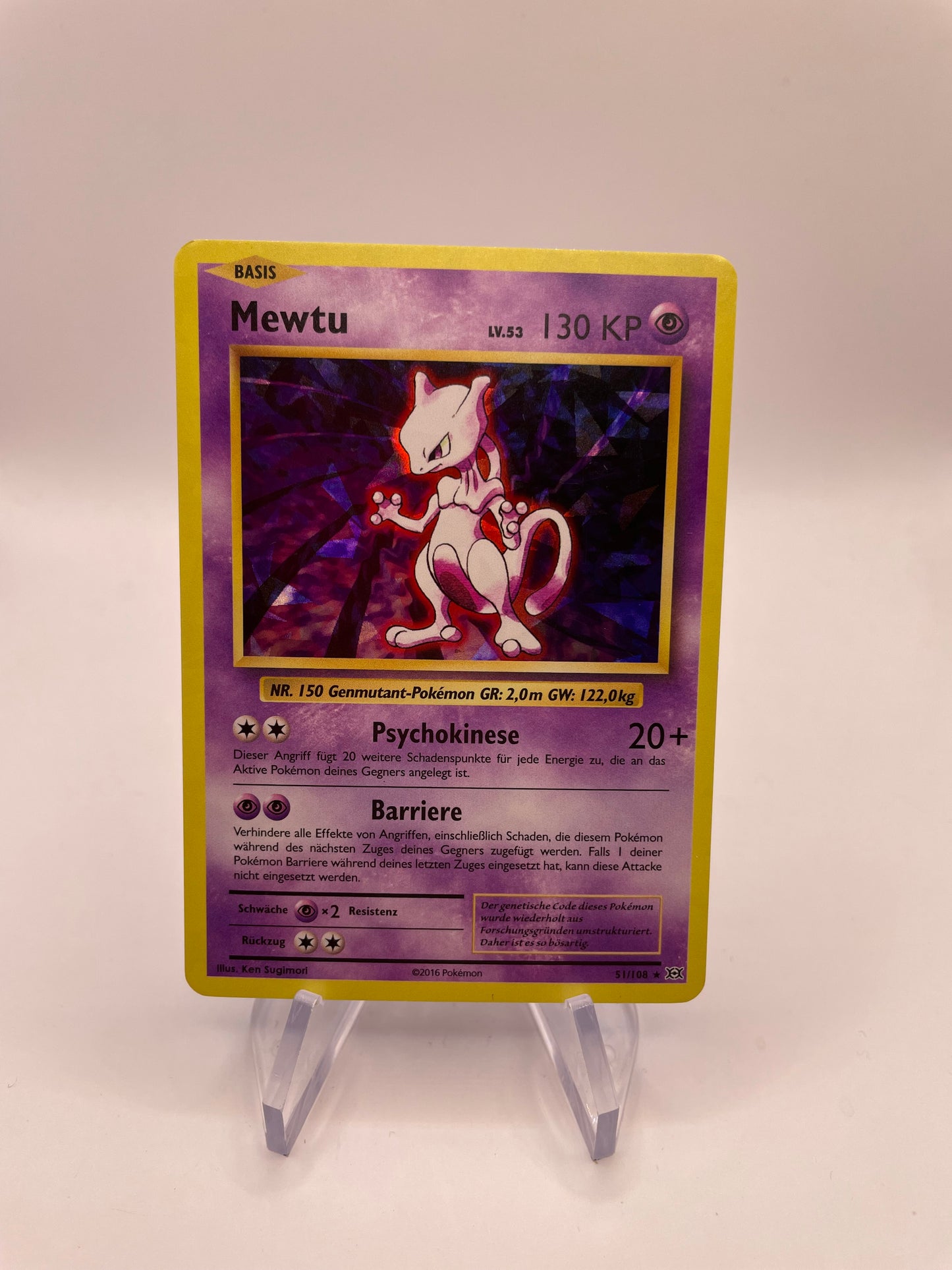 Pokemon Karte Holo Mewtu 51/108 Deutsch