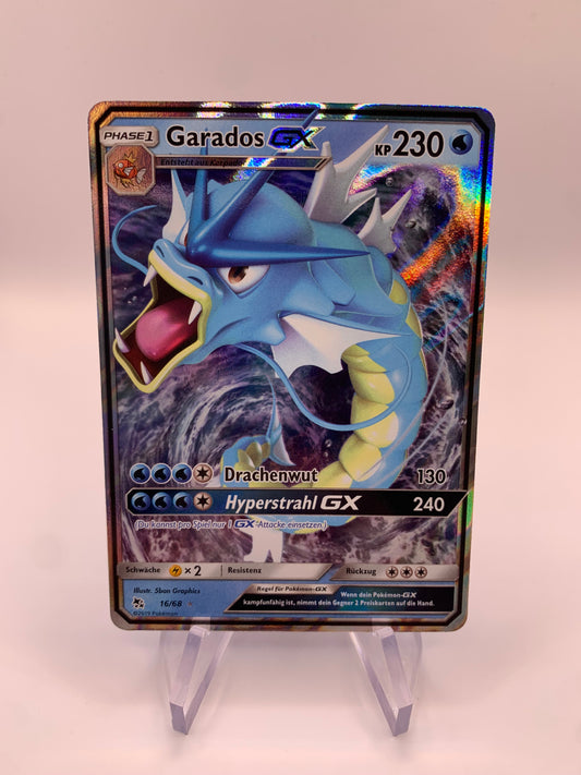 Pokemon Karte GX Garados 16/68 Deutsch