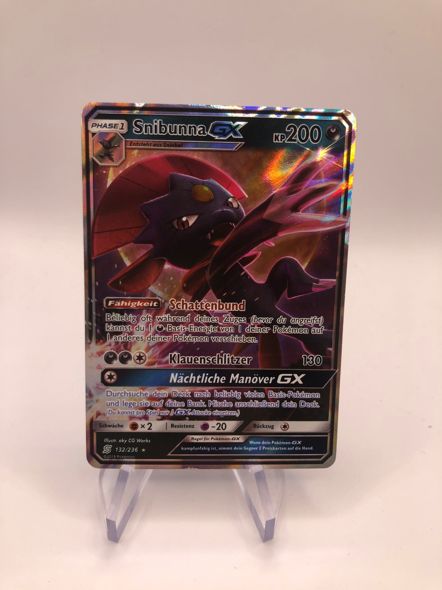 Pokemon Karte GX Snibunna 132/236 Deutsch