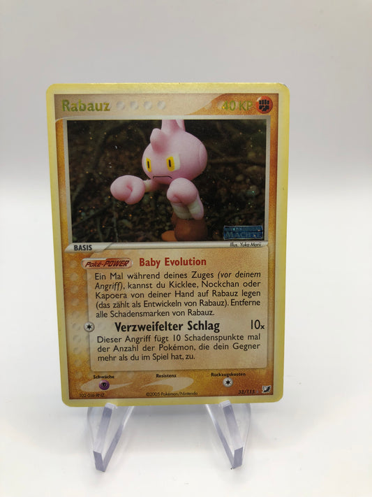 Pokemon Karte Revers Stamp Rabauz 33/115 Deutsch