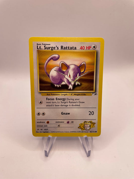 Pokemon Karte Gym Heros Major Bob Ratfraz 82/132 Englisch