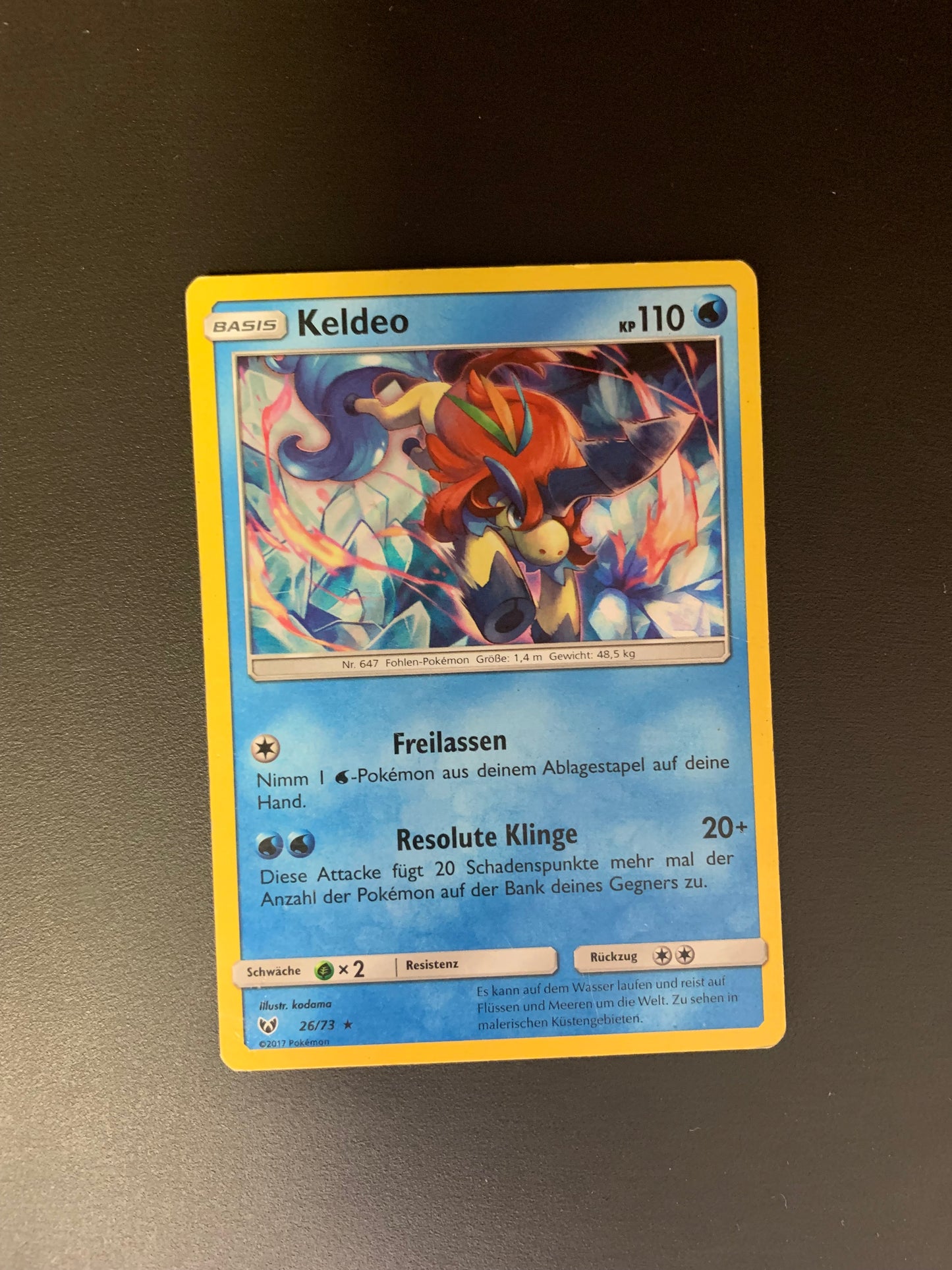 Pokemon Karte Holo Keldeo 26/73 Deutsch