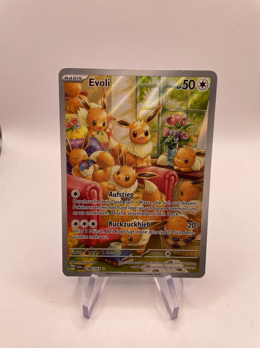 Pokemon Karte Art-Rare Evoli 188/167 Deutsch