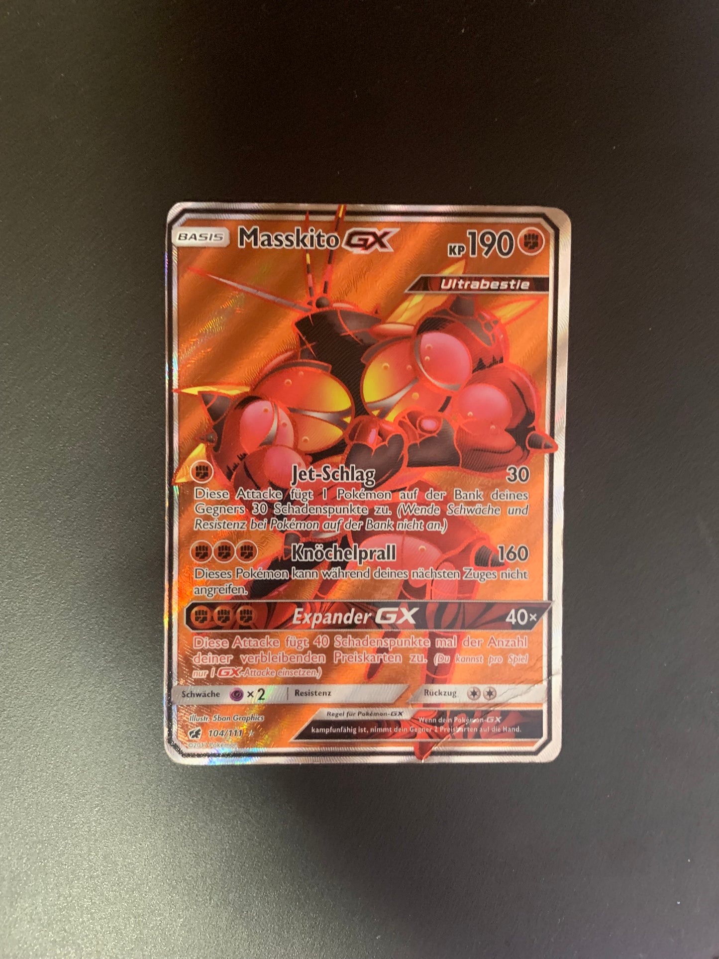 Pokemon Karte GX Fullart Masskito 104/111 Deutsch