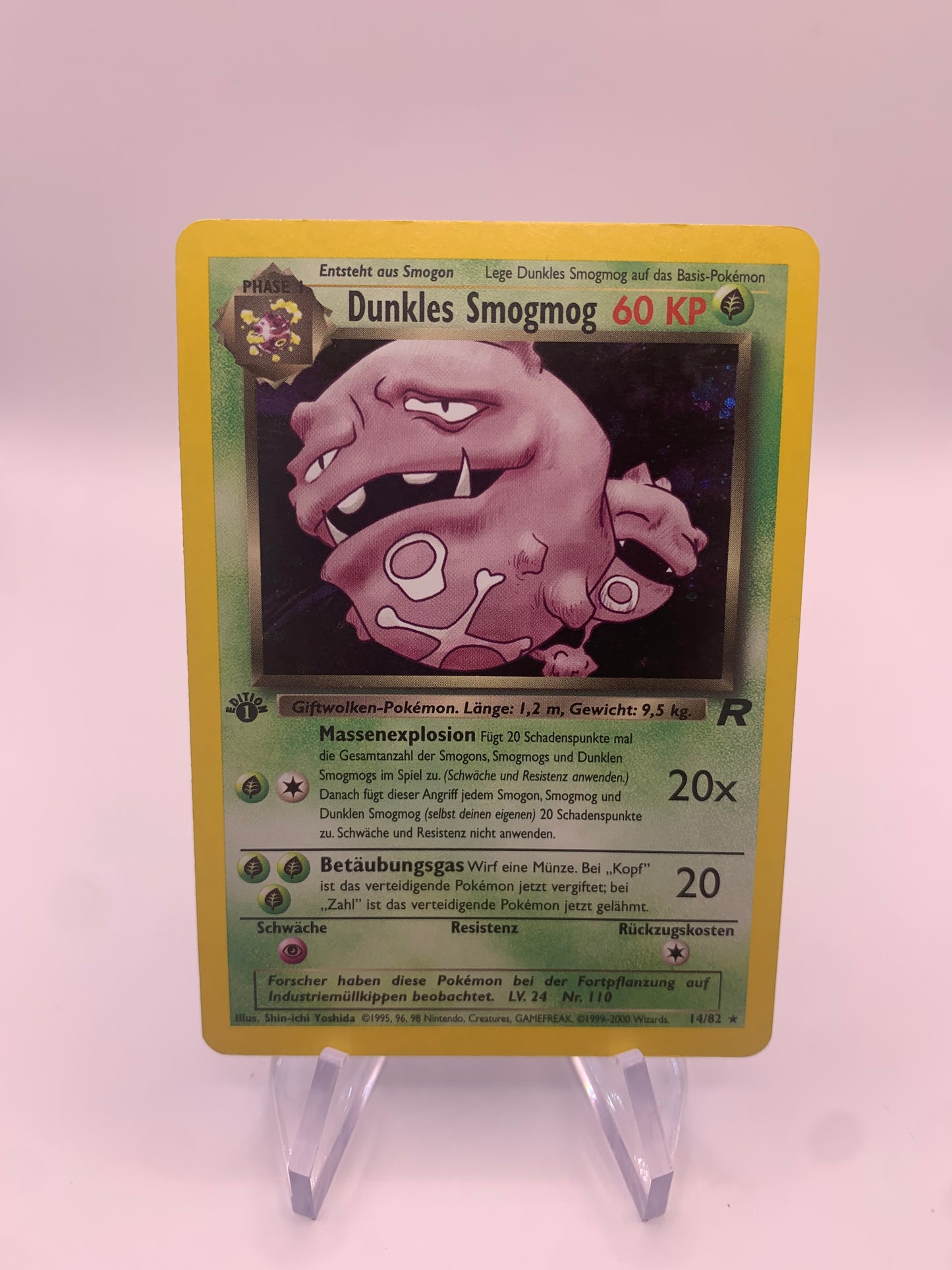 Pokemon Karte 1.Edition Dunkles Smogmog 14/82 Deutsch