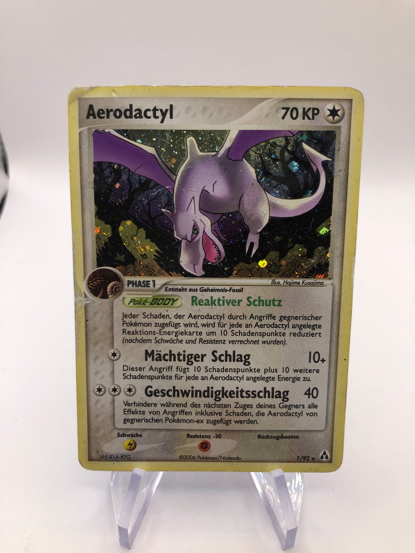 Pokemon Karte Holo Aerodactyl 1/92 Deutsch