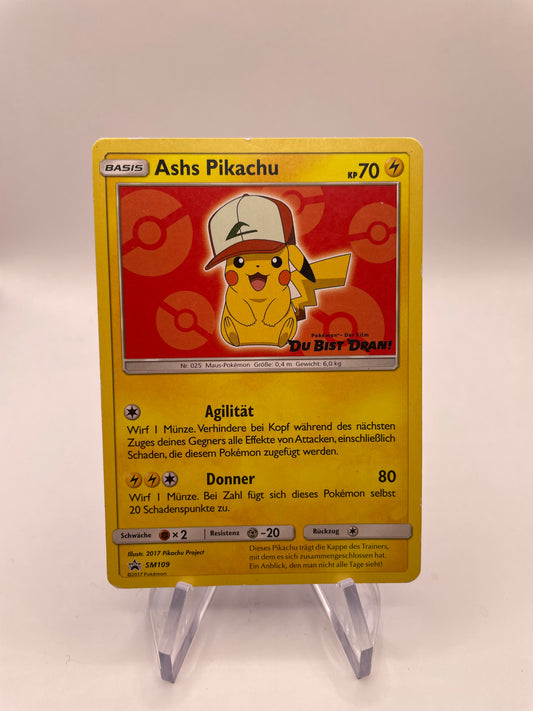 Pokemon Karte Ashs Pikachu SM109 Deutsch