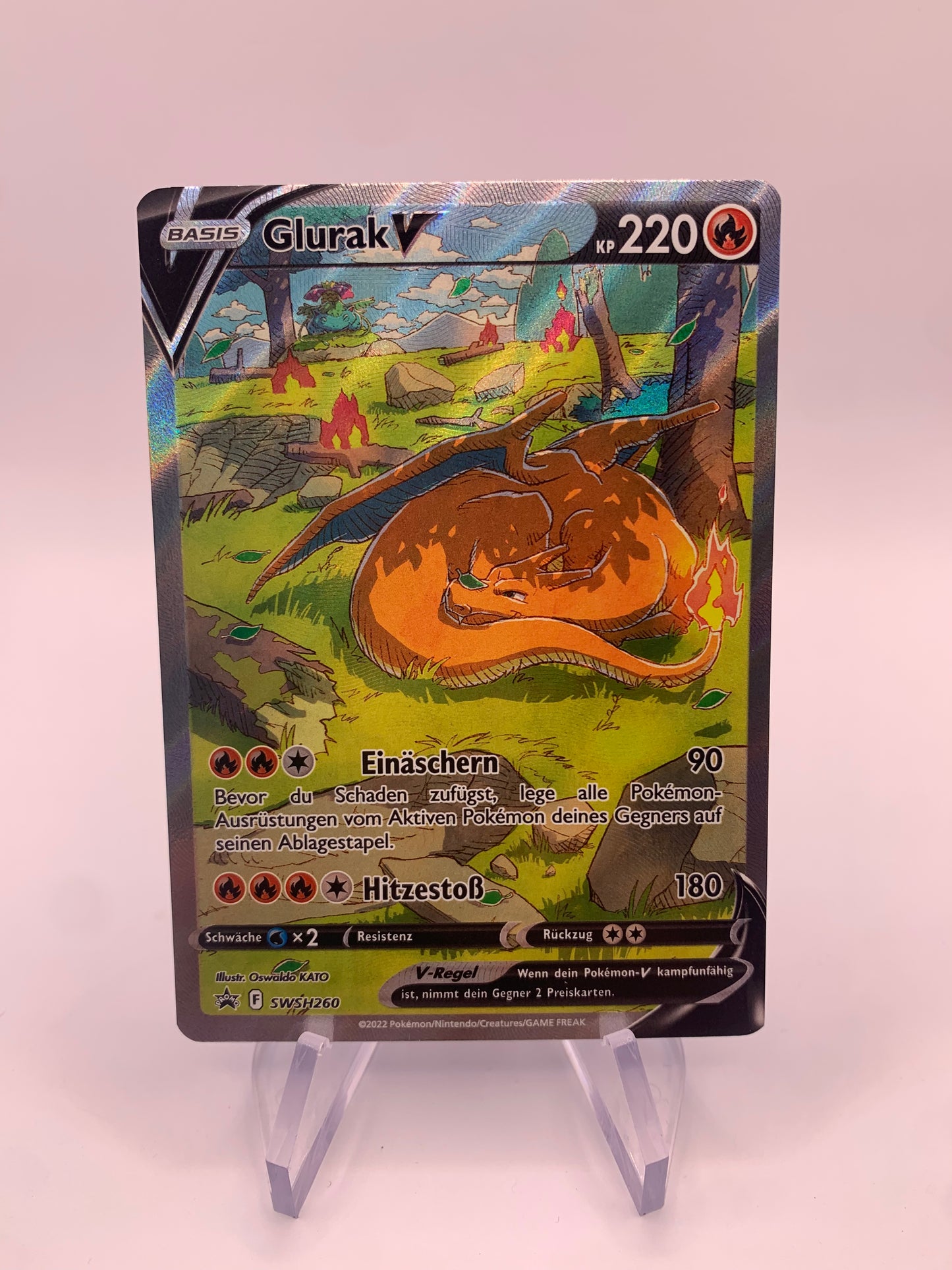 Pokemon Karte V Alt-Art Promo Glurak SWSH260 Deutsch