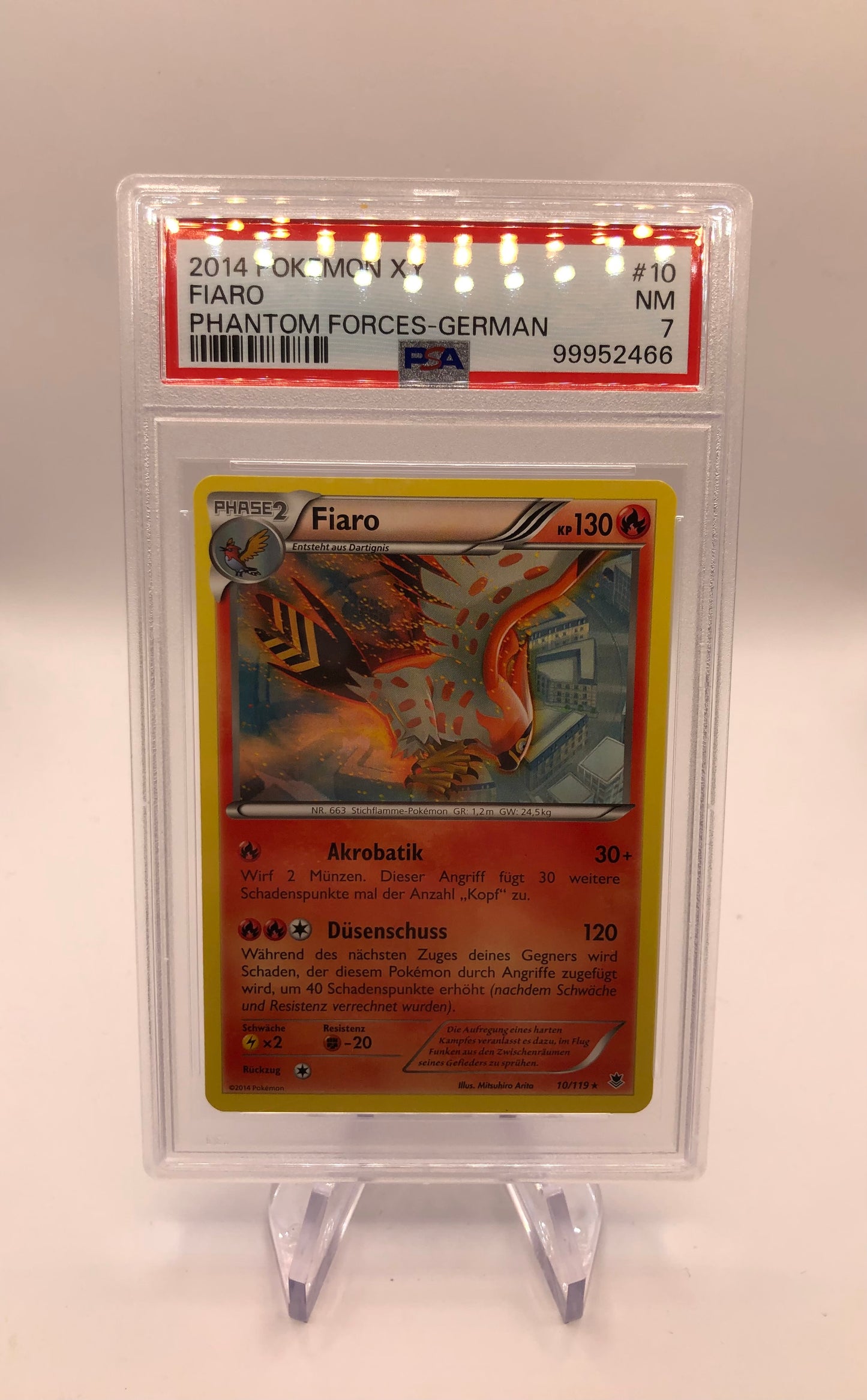 Pokemon Karte Psa 7 Fiaro 10/119 Deutsch