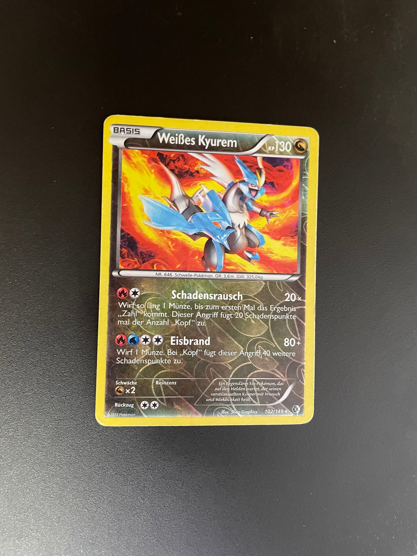 Pokemon Karte Revers Weißes Kyurem 102/149 Deutsch